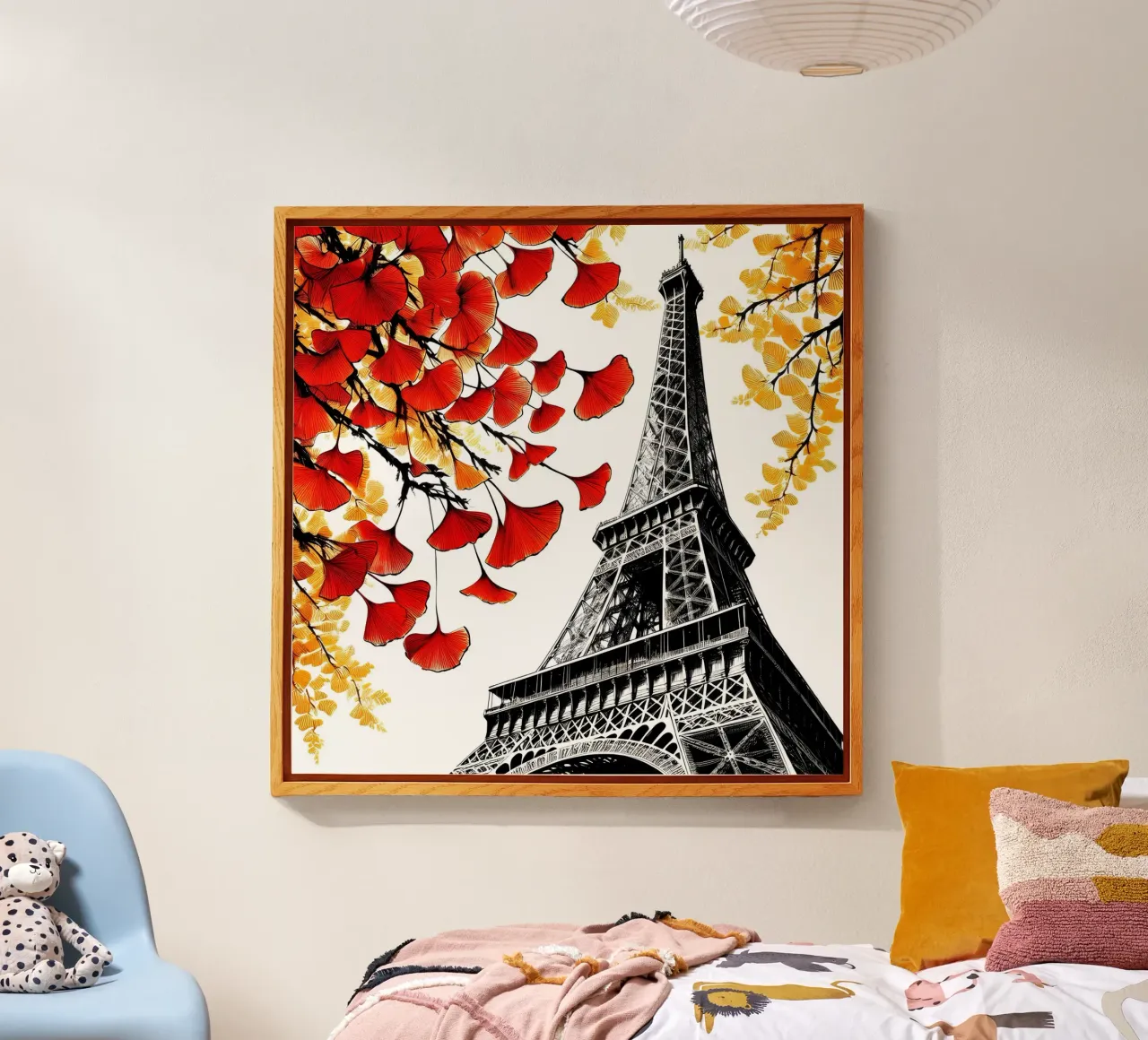 Eiffeltoren in inkt acryl van Digital Naive
