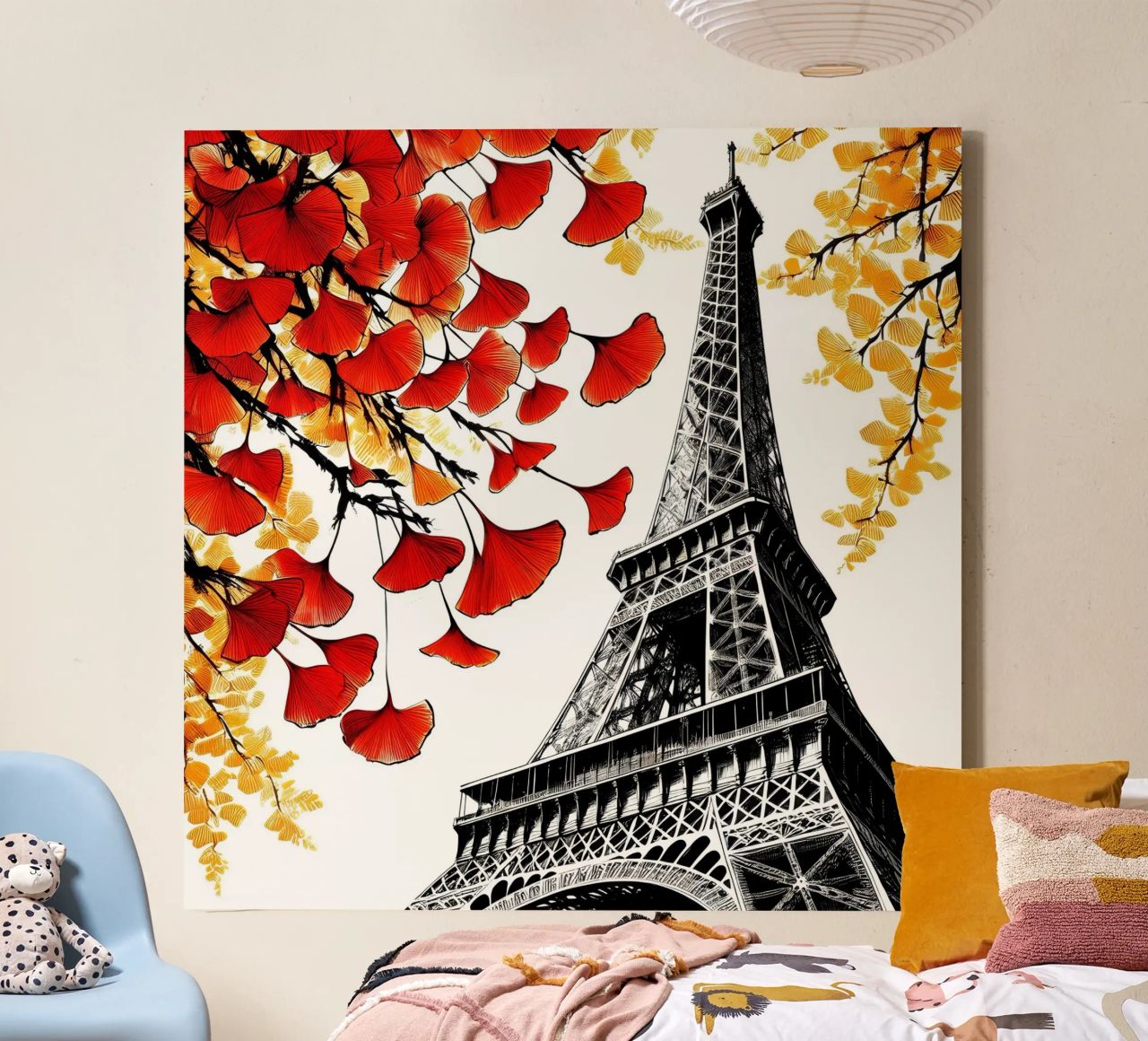 Eiffel Tower in ink canvas by Digital Naive