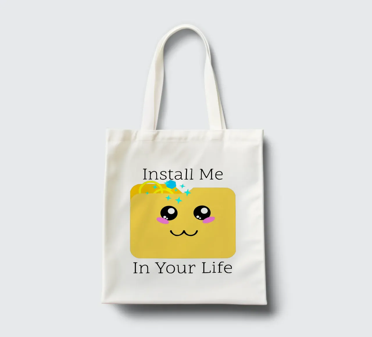 Installiere mich in deinem Leben Niedlicher Geek Tech Hochzeitsantrag Jutebeutel von sillyindustries