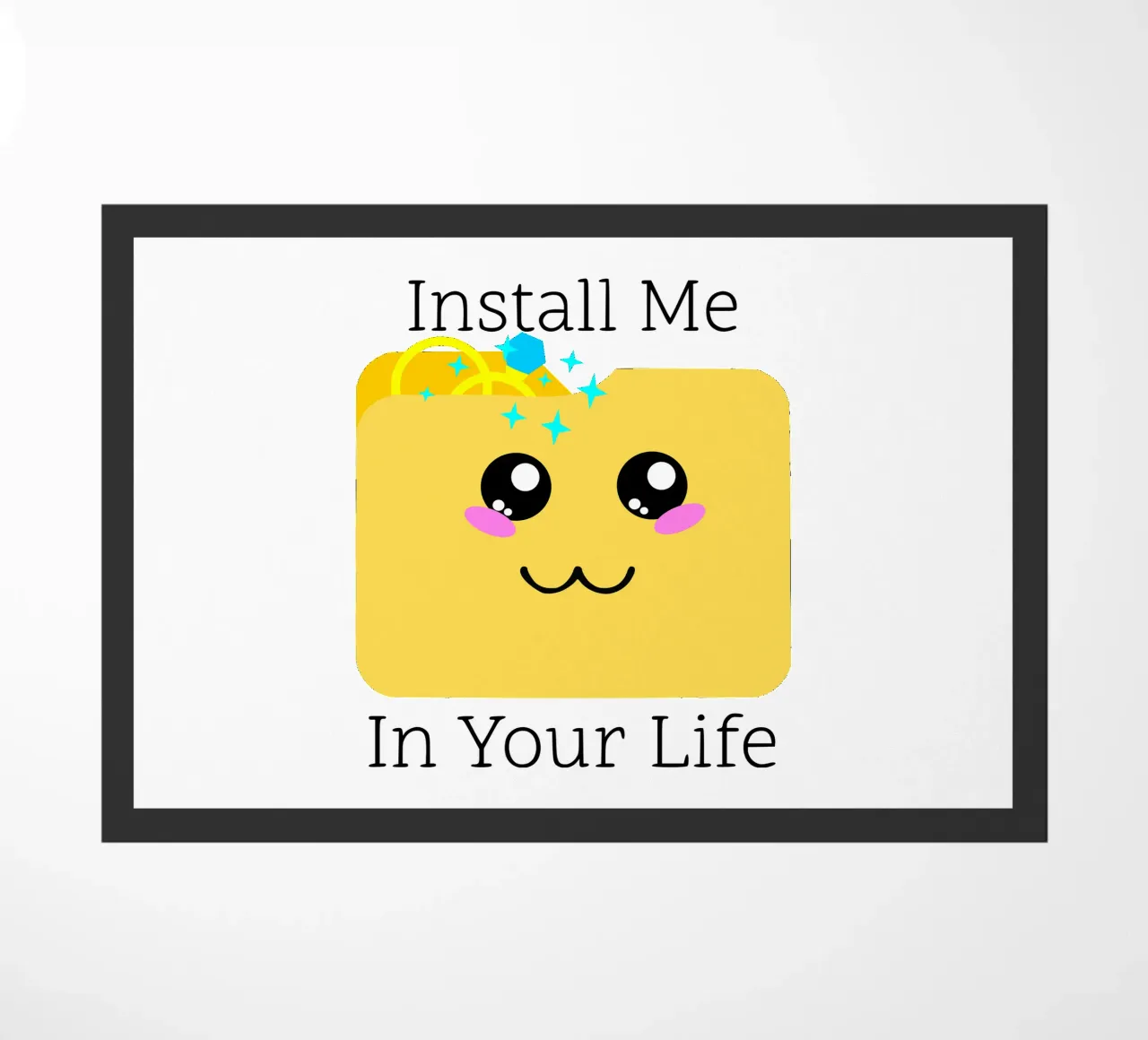 Install Me in Your Life Cute Geek Tech Wedding Proposal doormat by sillyindustries