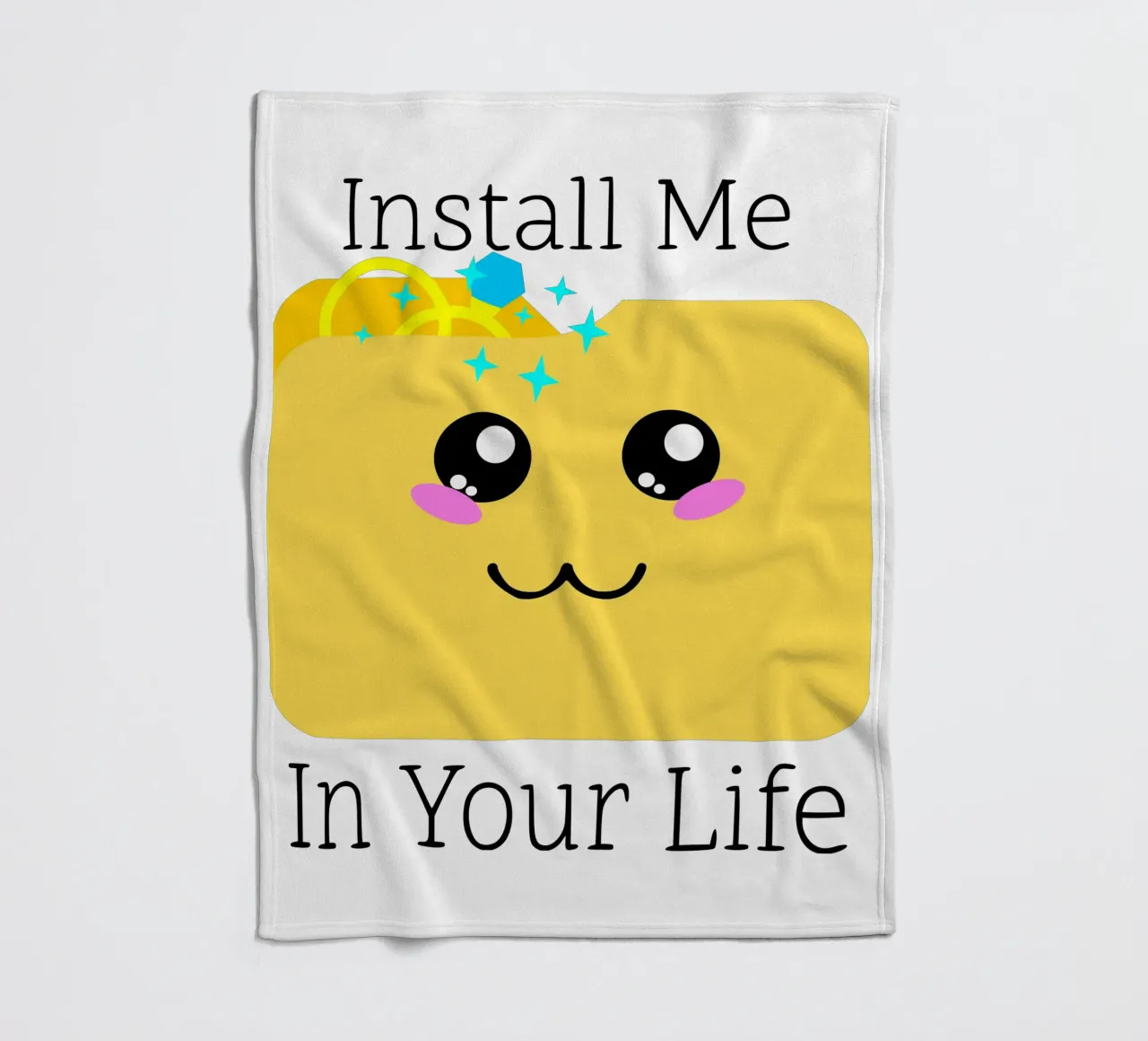 Installiere mich in deinem Leben Niedlicher Geek Tech Hochzeitsantrag Fleecedecke von sillyindustries