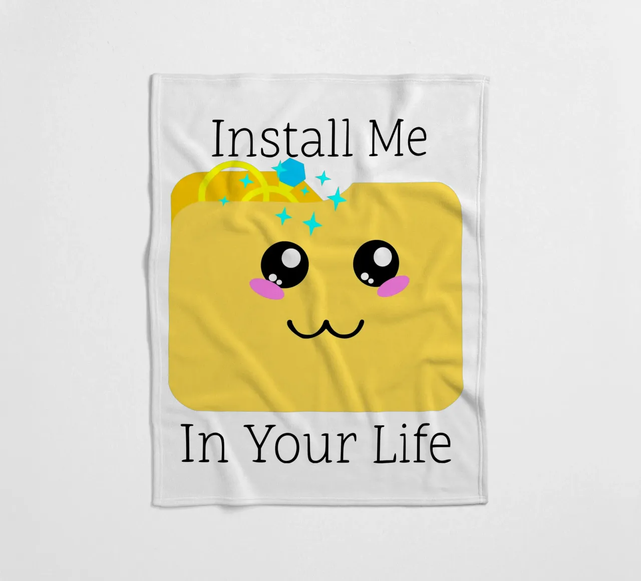 Installiere mich in deinem Leben Niedlicher Geek Tech Hochzeitsantrag Fleecedecke von sillyindustries
