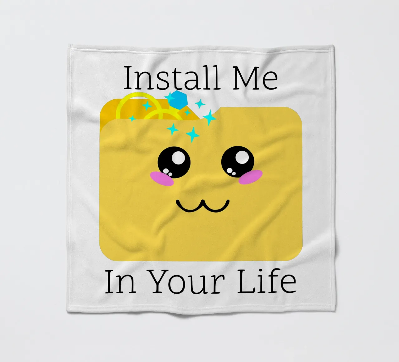 Installiere mich in deinem Leben Niedlicher Geek Tech Hochzeitsantrag Fleecedecke von sillyindustries