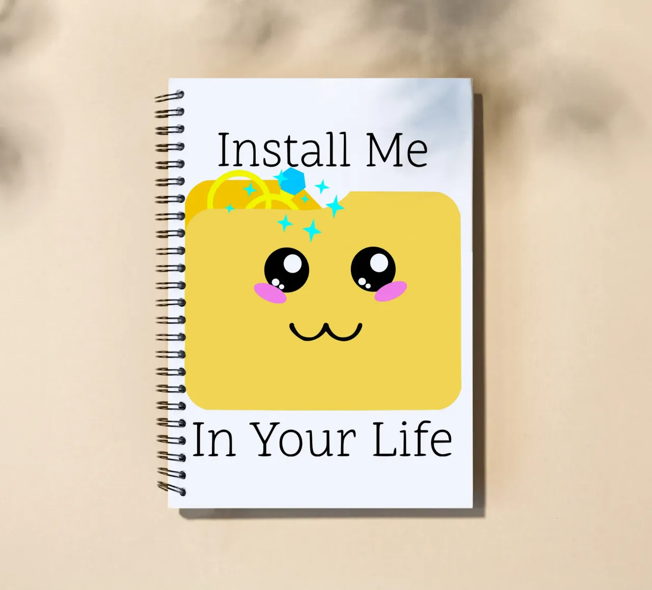 Install Me in Your Life Cute Geek Tech Wedding Proposal spiral notebook by sillyindustries