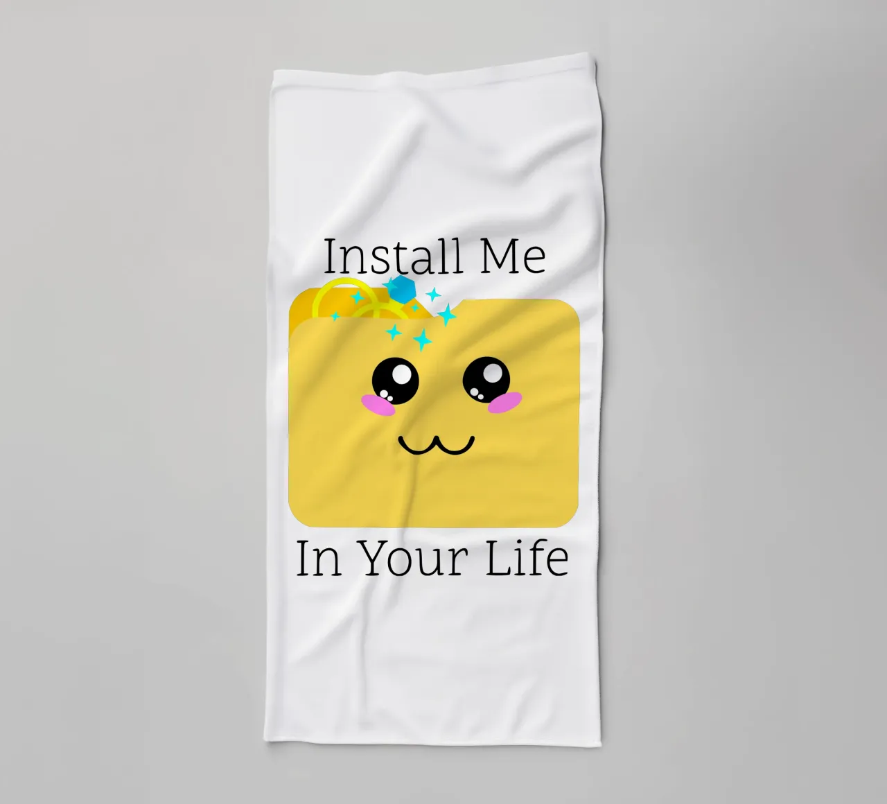 Install Me in Your Life Cute Geek Tech Wedding Proposal towel by sillyindustries