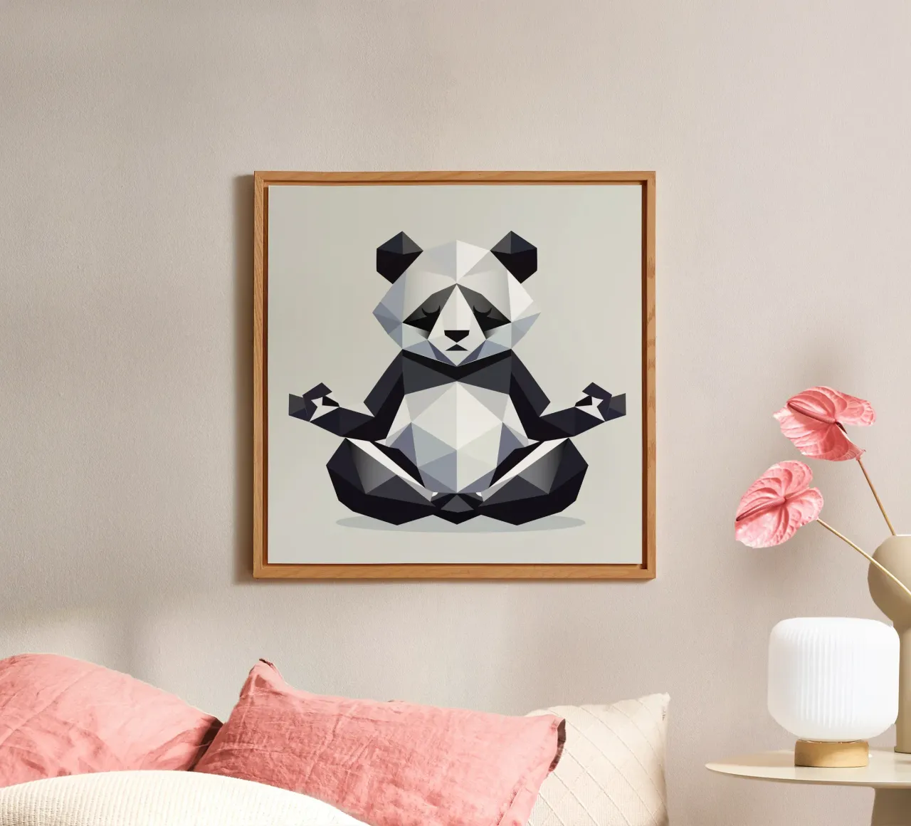 L'orso panda fa meditazione - pace ed equilibrio pannello forex da namosh