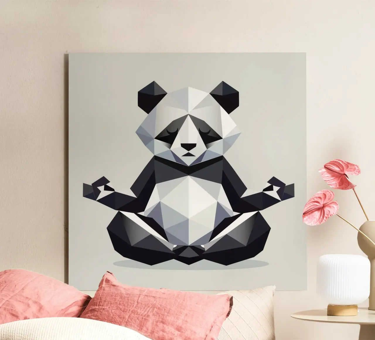 L'orso panda fa meditazione - pace ed equilibrio pannello forex da namosh