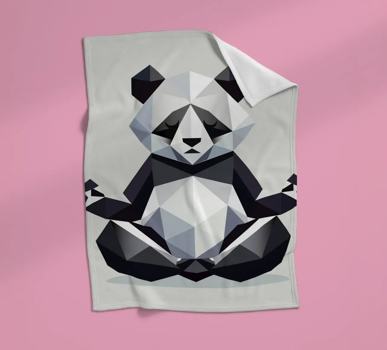 L'orso panda fa meditazione - pace ed equilibrio coperta in pile da namosh