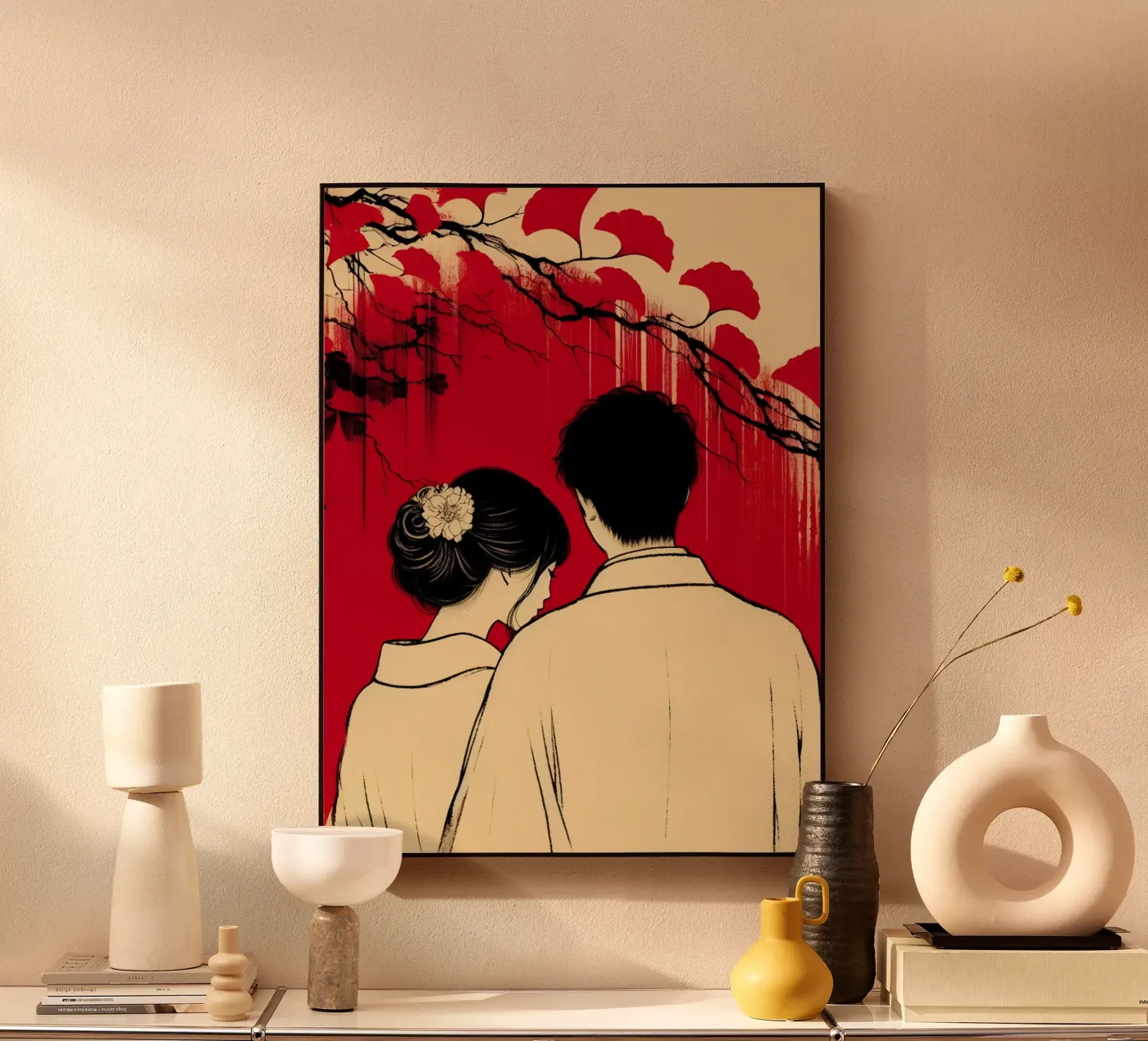 Hij en Zij (inkt) acryl van Digital Naive