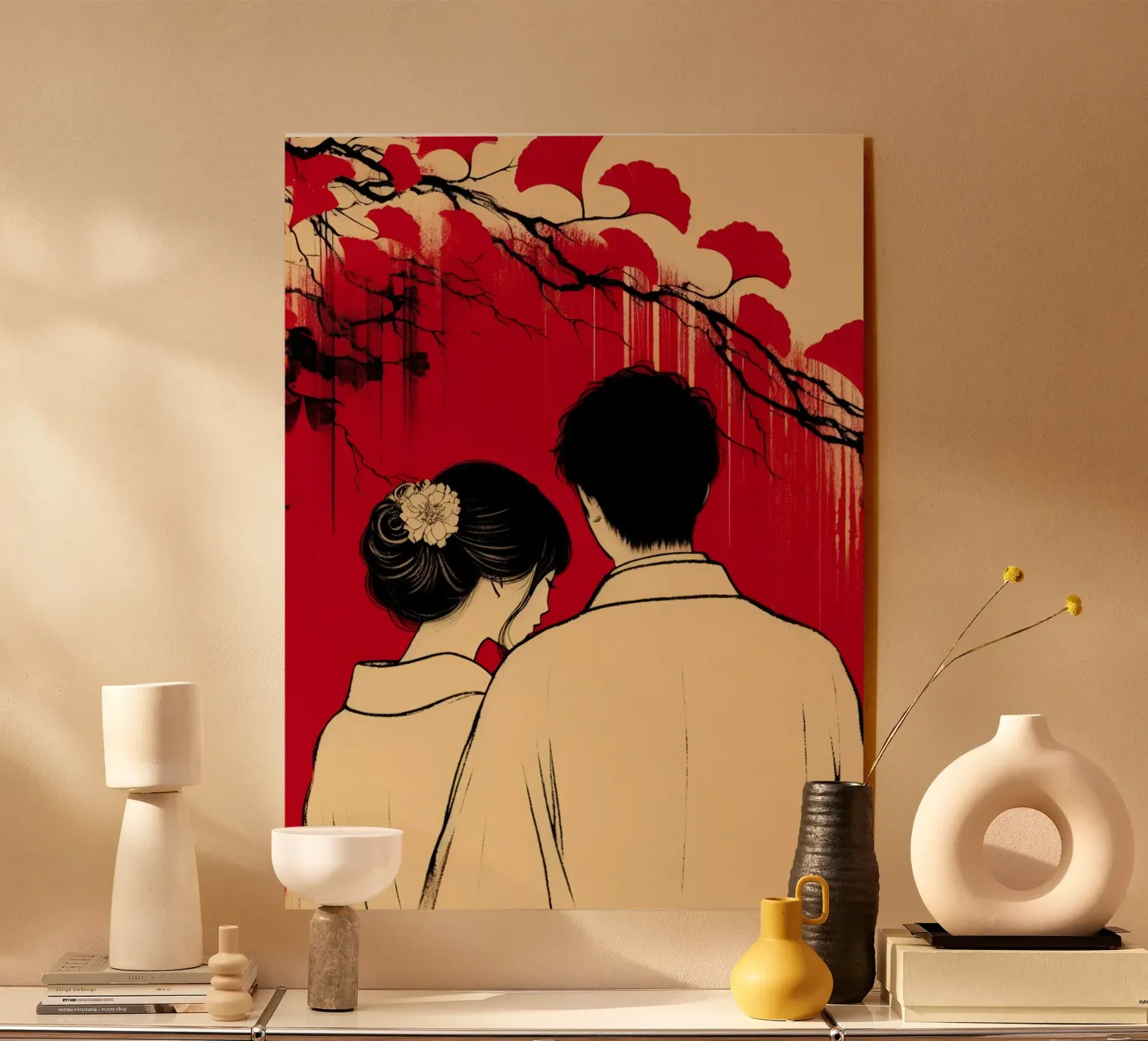 Hij en Zij (inkt) acryl van Digital Naive