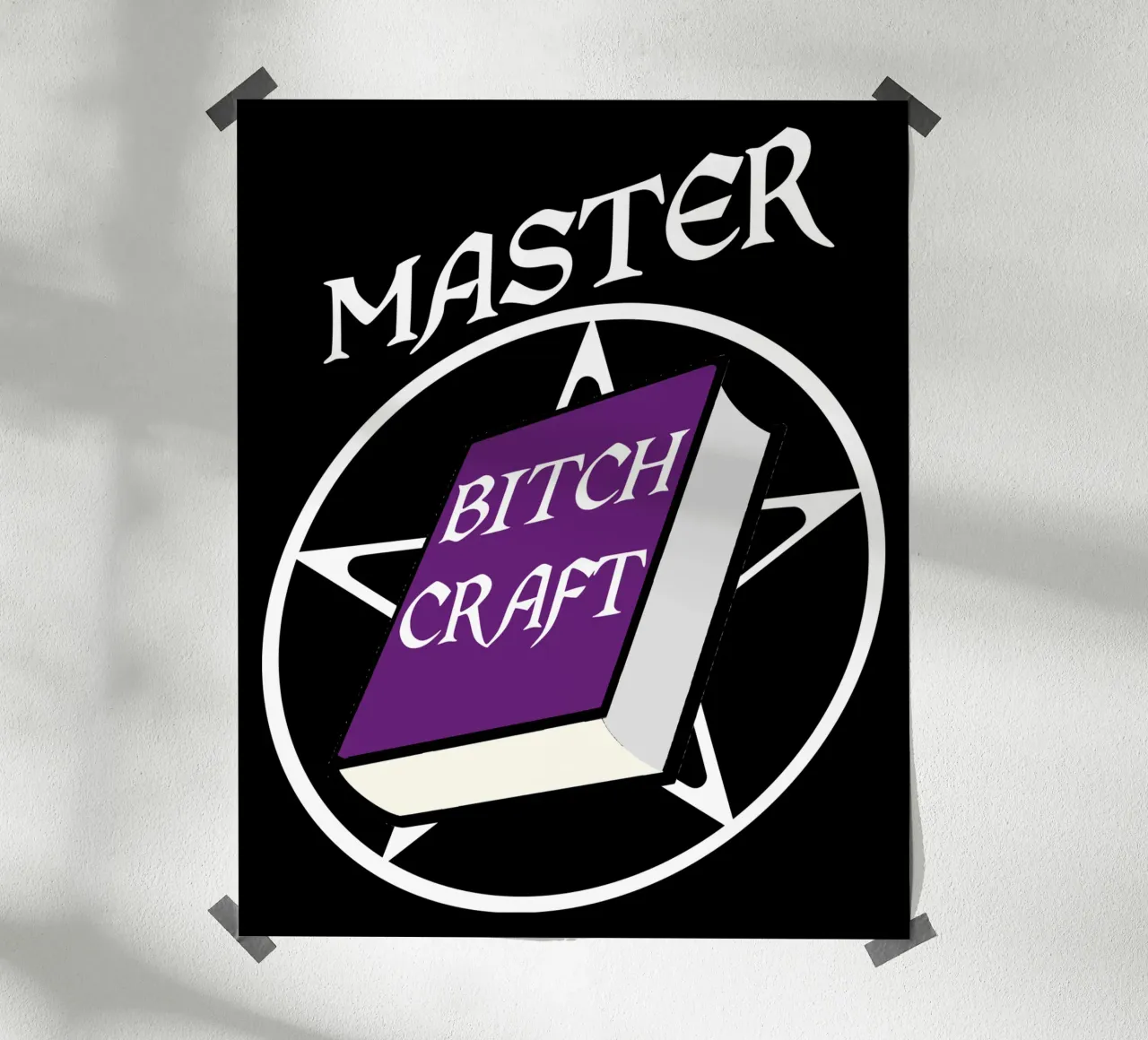 Master Bitchcraft Umorismo wiccano divertente poster con telaio in legno da sillyindustries