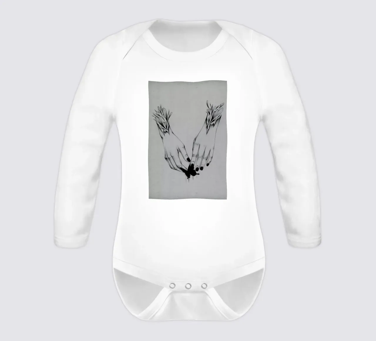 Creator 2 long-sleeve baby romper by The White Deer