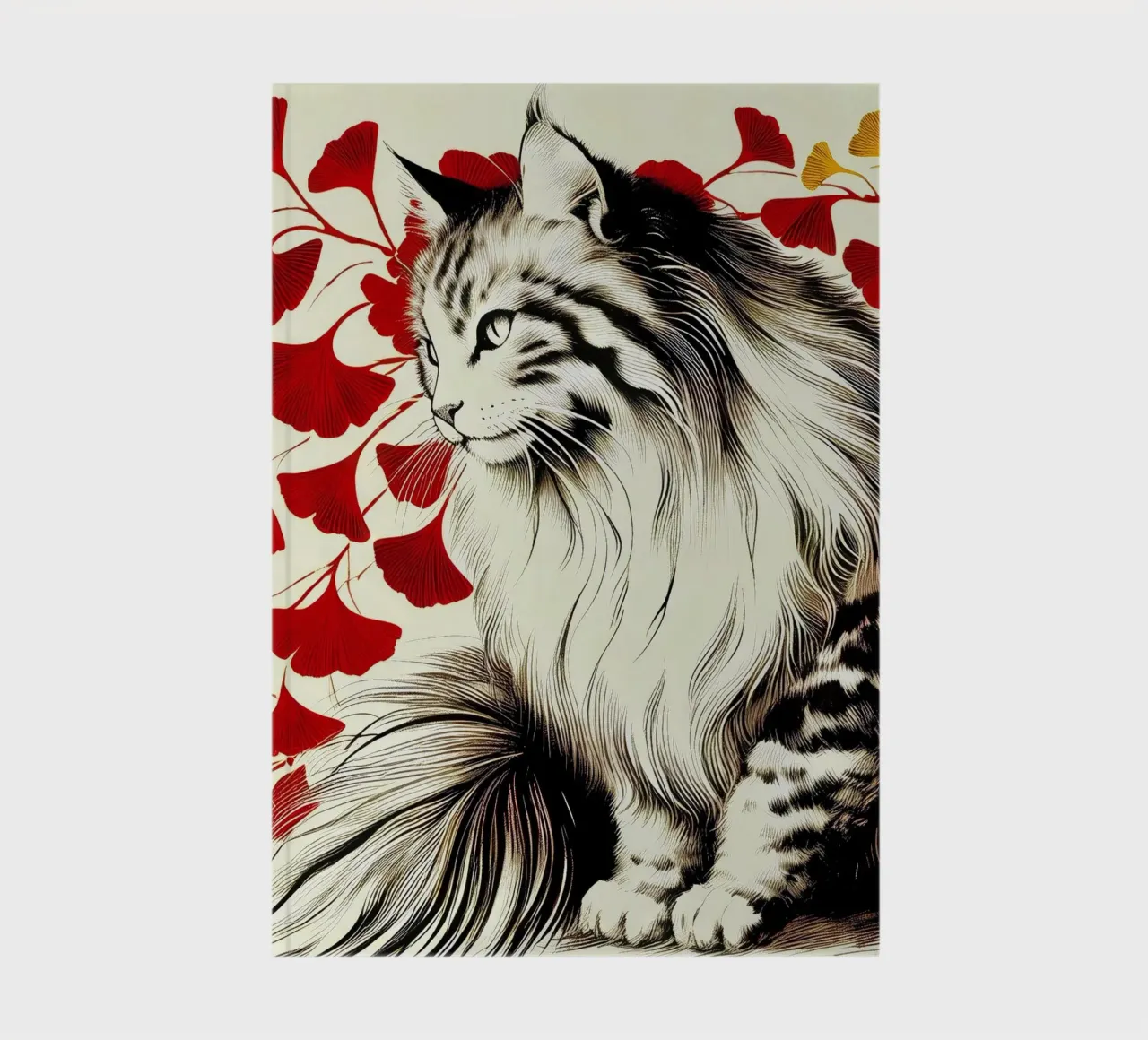 Cat and Ginko (ink) notebook by Digital Naive