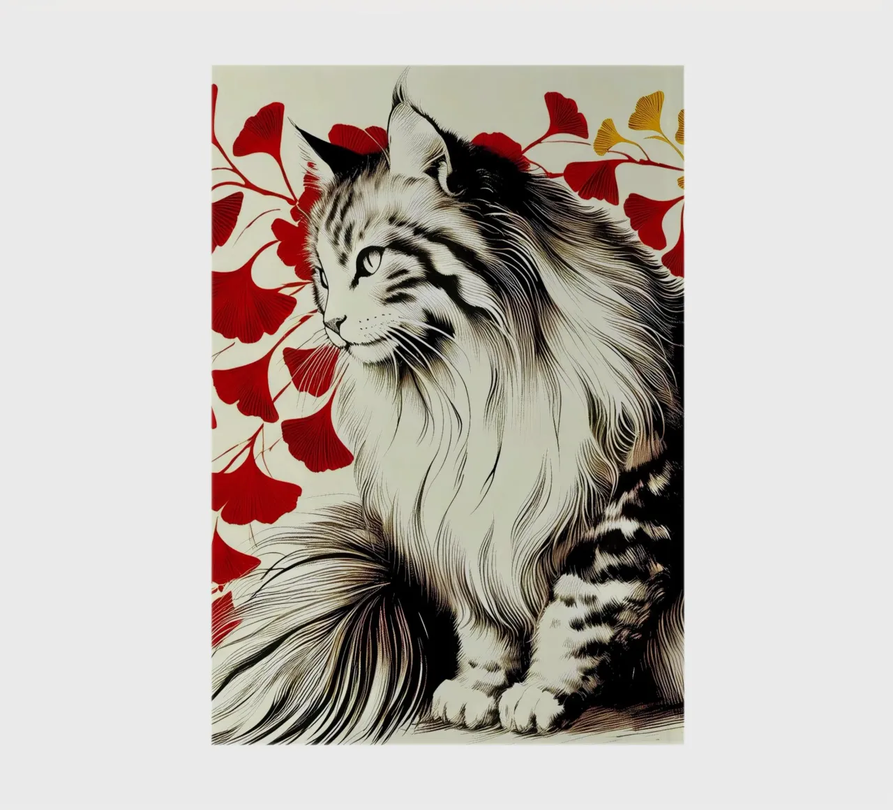 Cat and Ginko (ink) notebook by Digital Naive
