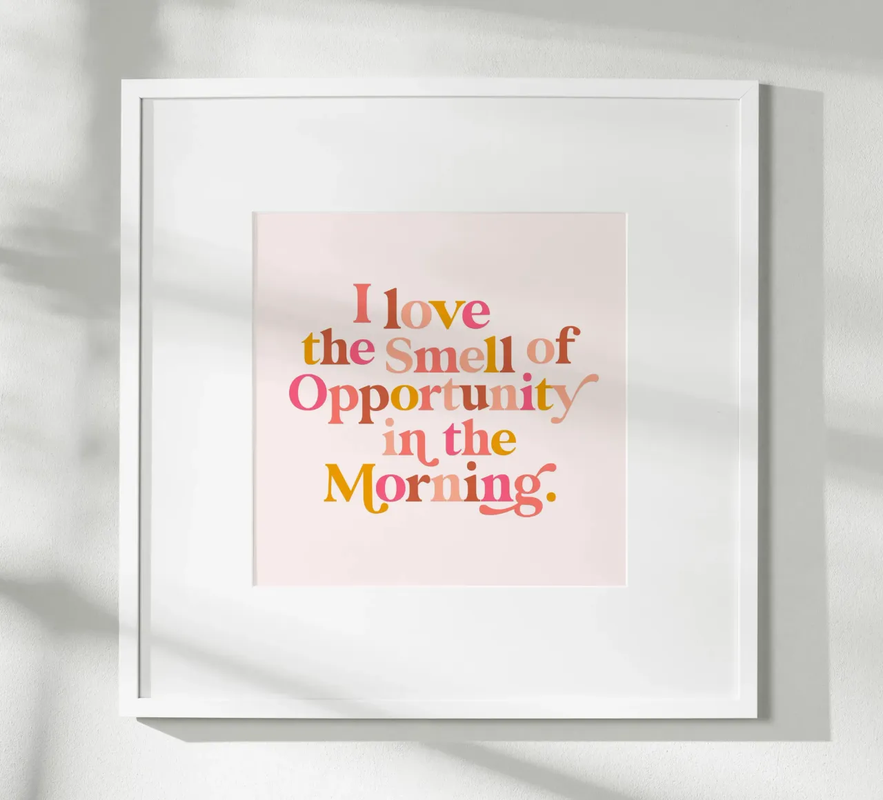 Das optimistische Morgenzitat - Pastellrosa Pfirsichfarbener Ocker Hahnemühle von Dominique Vari Words