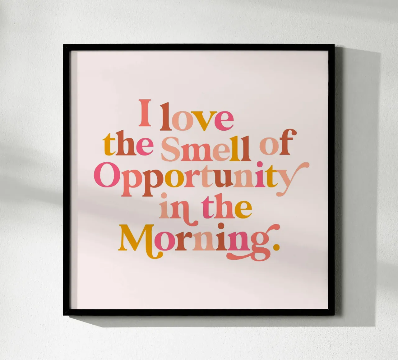 Das optimistische Morgenzitat - Pastellrosa Pfirsichfarbener Ocker Hahnemühle von Dominique Vari Words