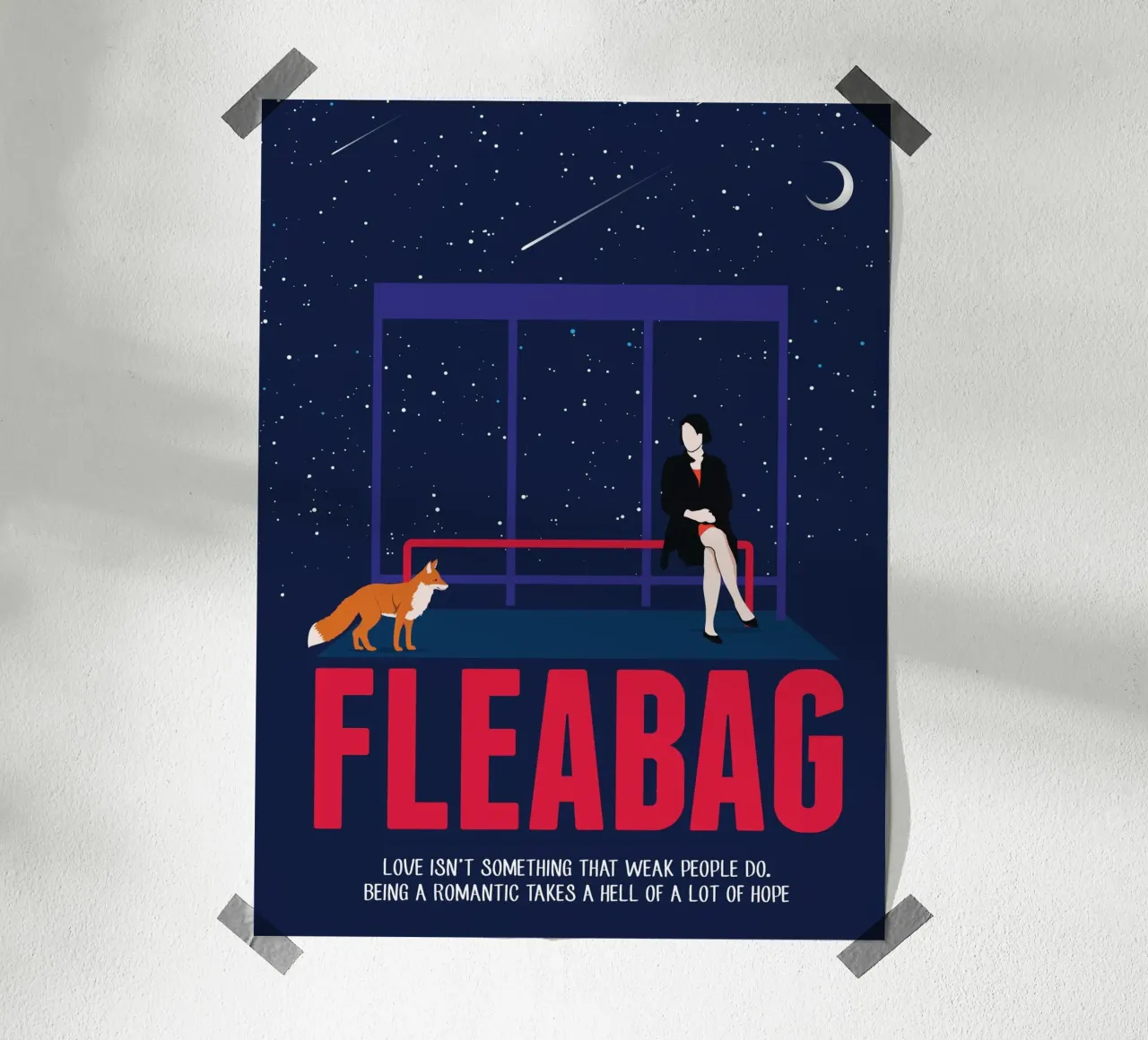 Fleabag poster con telaio in legno da 2toastdesign