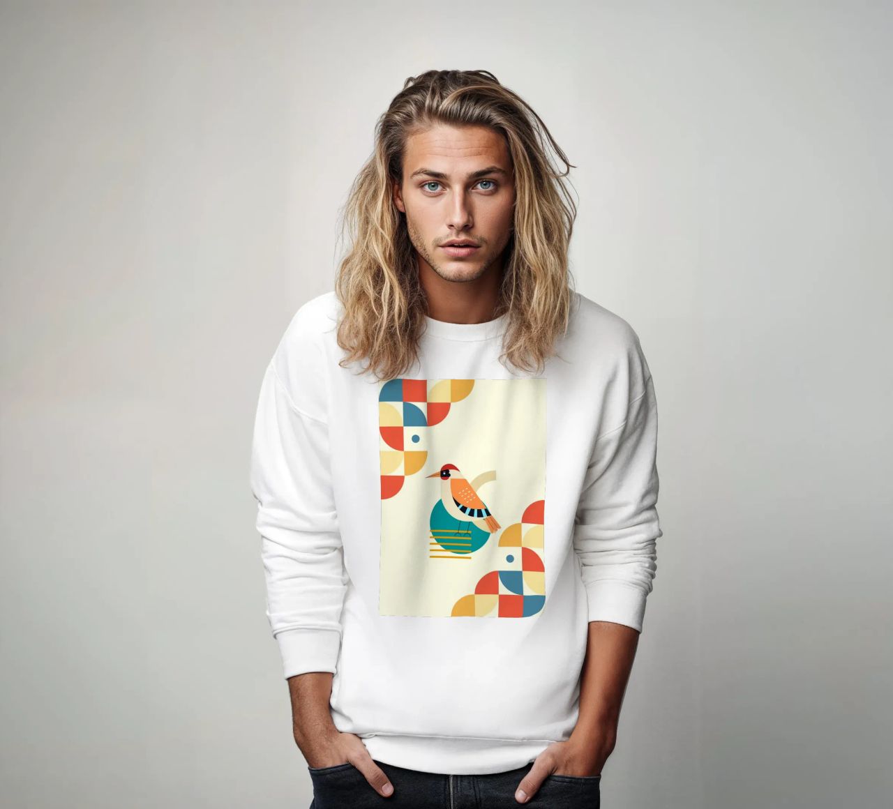 Bird design geometric felpa da LisaArtes