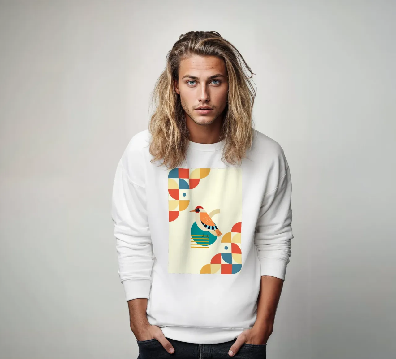 Bird design geometric felpa da LisaArtes