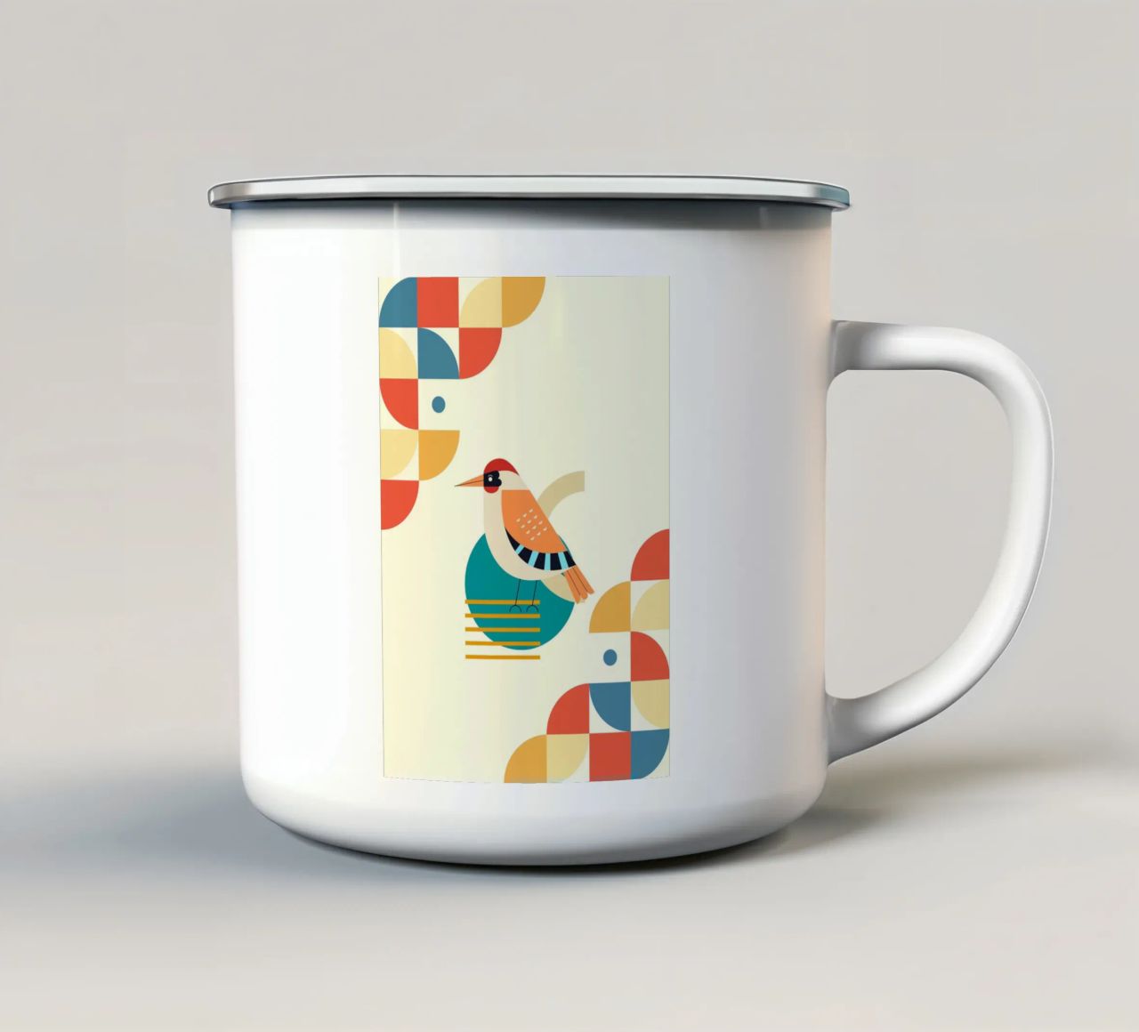 Bird design geometric tazza in smalto da LisaArtes