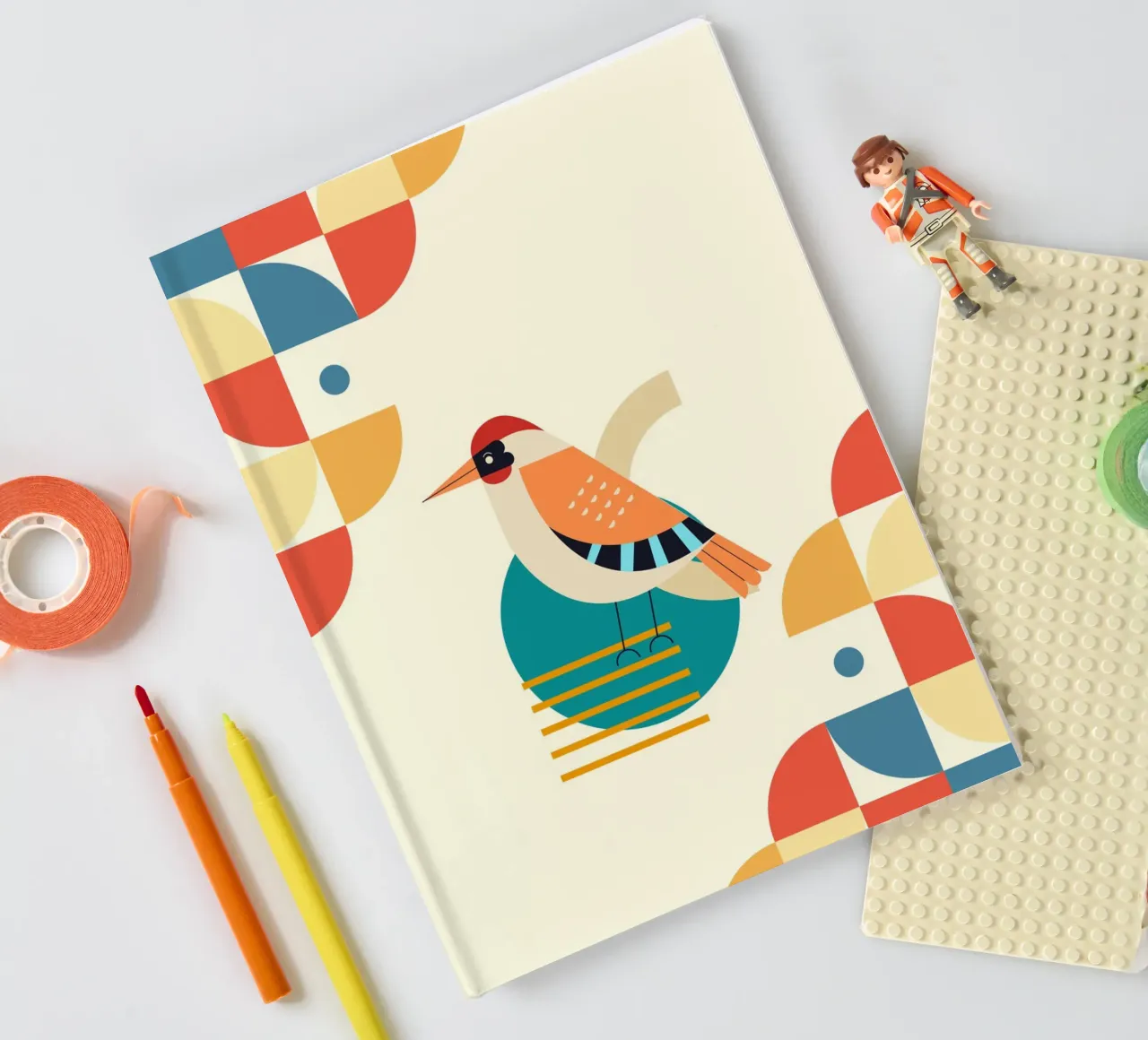 Bird design geometric notebook by LisaArtes