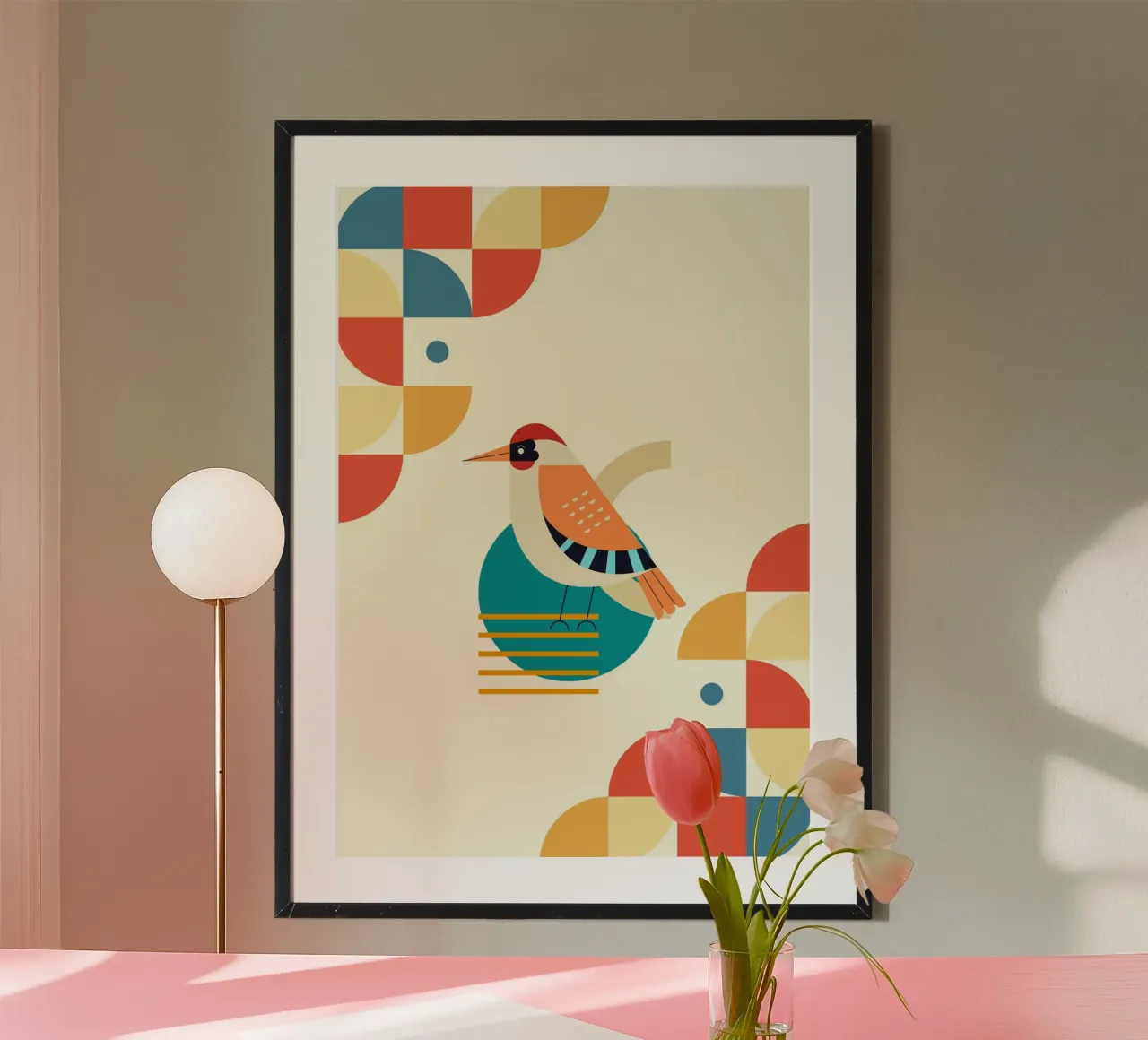 Bird design geometric carta hahnemühle da LisaArtes