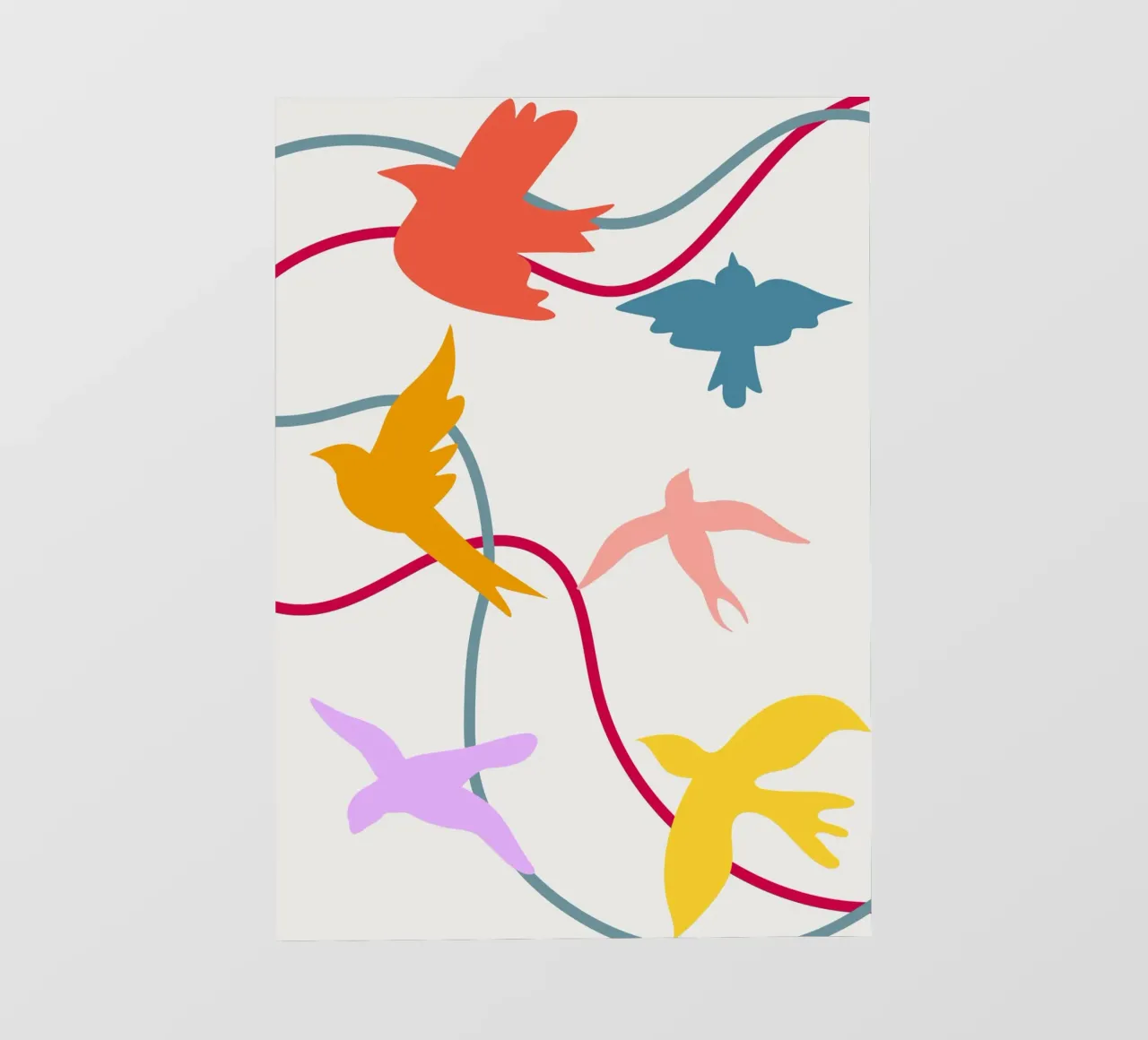 Colorful birds in flight telo in pvc da LisaArtes