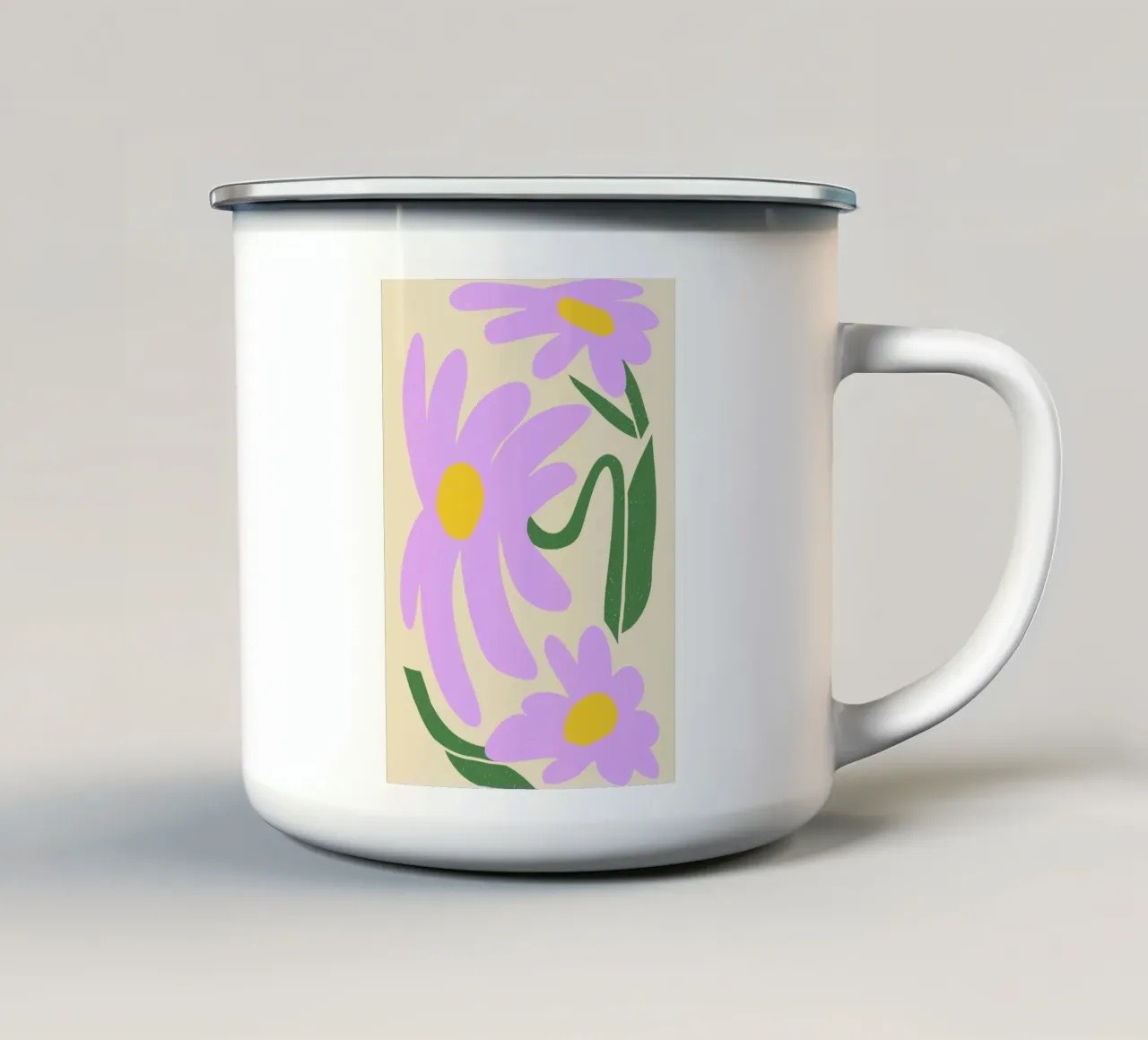 Soft lavender flowers tazza in smalto da LisaArtes