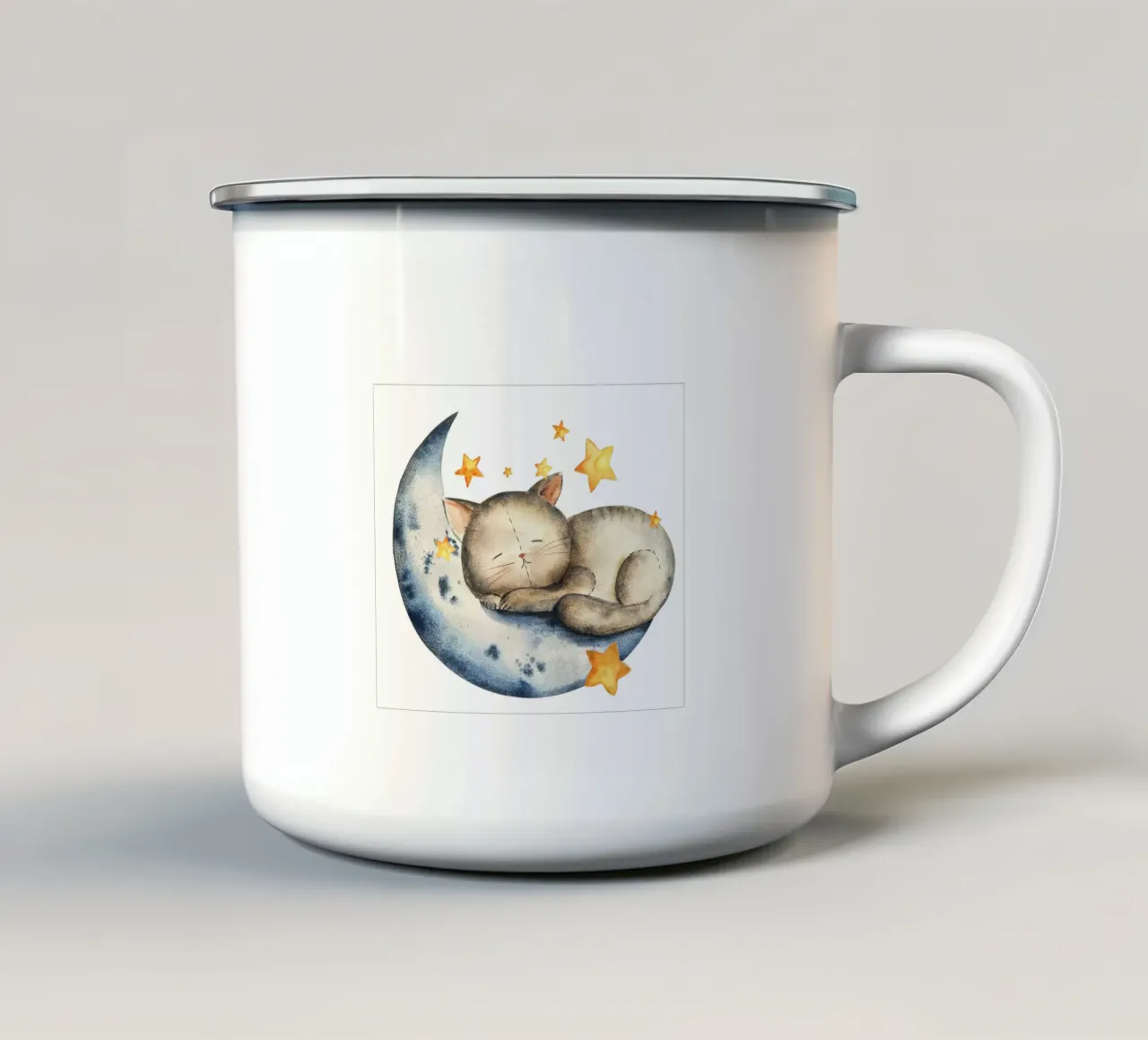 Sleeping Cat tazza in smalto da Indigo Rain