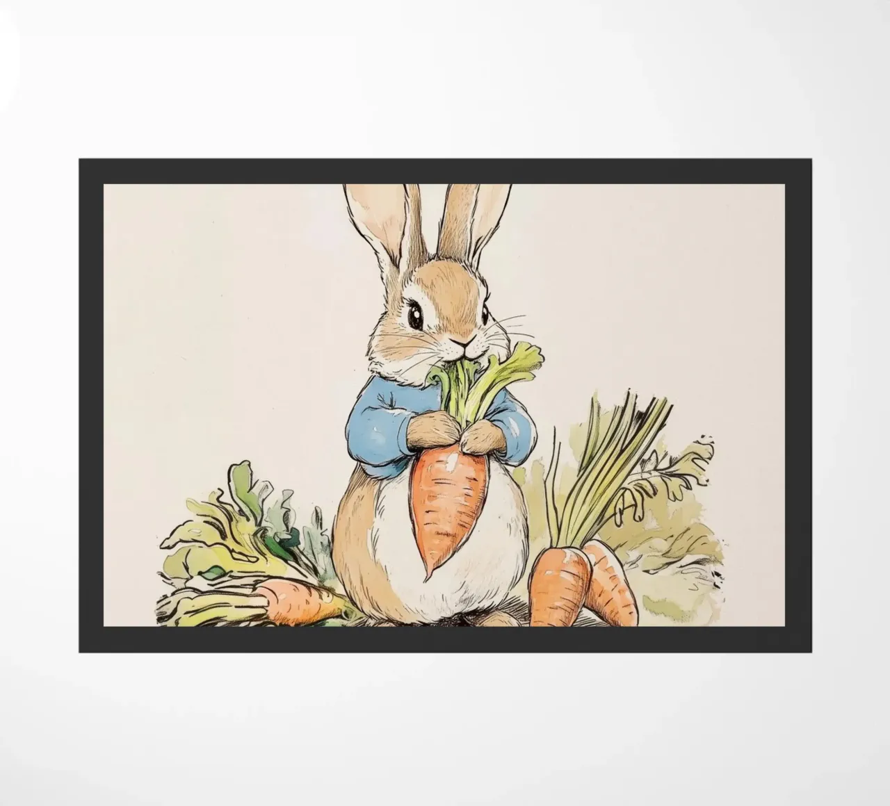 Conejo con zanahorias felpudo de Melloi Art Print