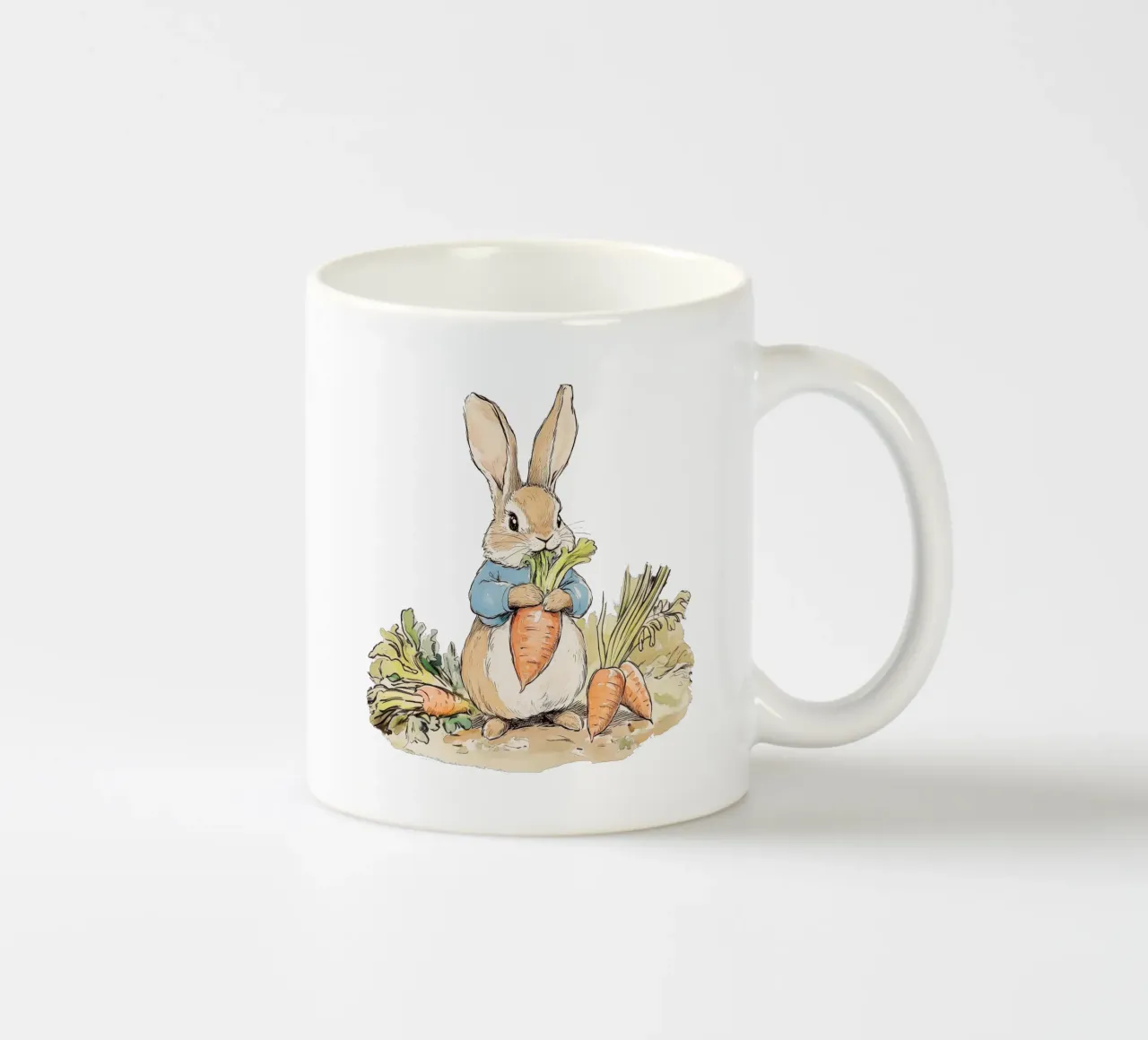 Coniglio con carote tazza in ceramica da Melloi Art Print