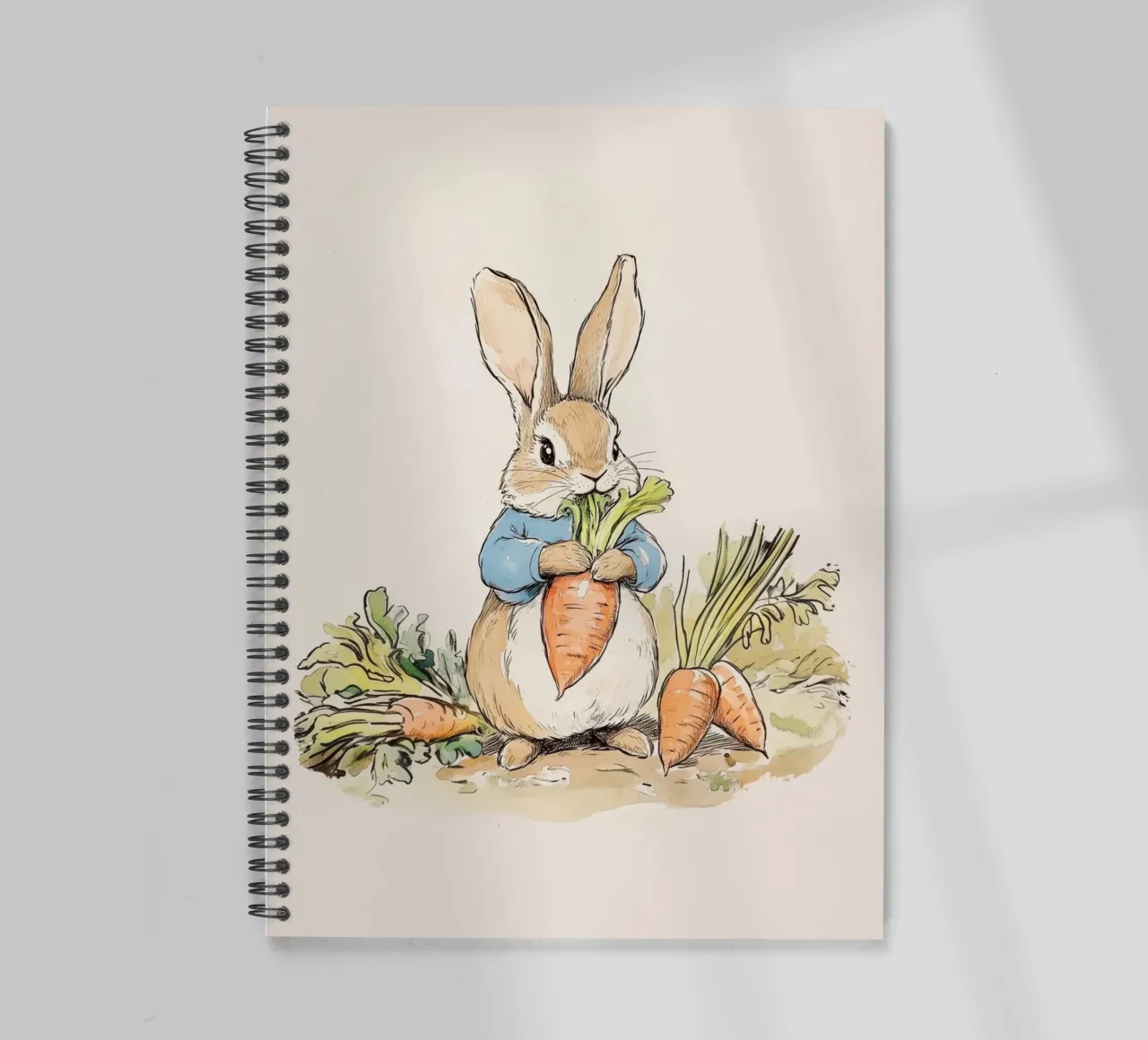 Rabbit with Carrots spiral notebook by Melloi Art Print