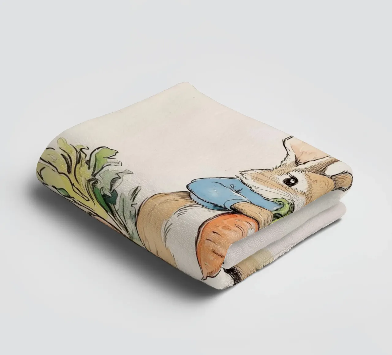 Rabbit with Carrots towel by Melloi Art Print