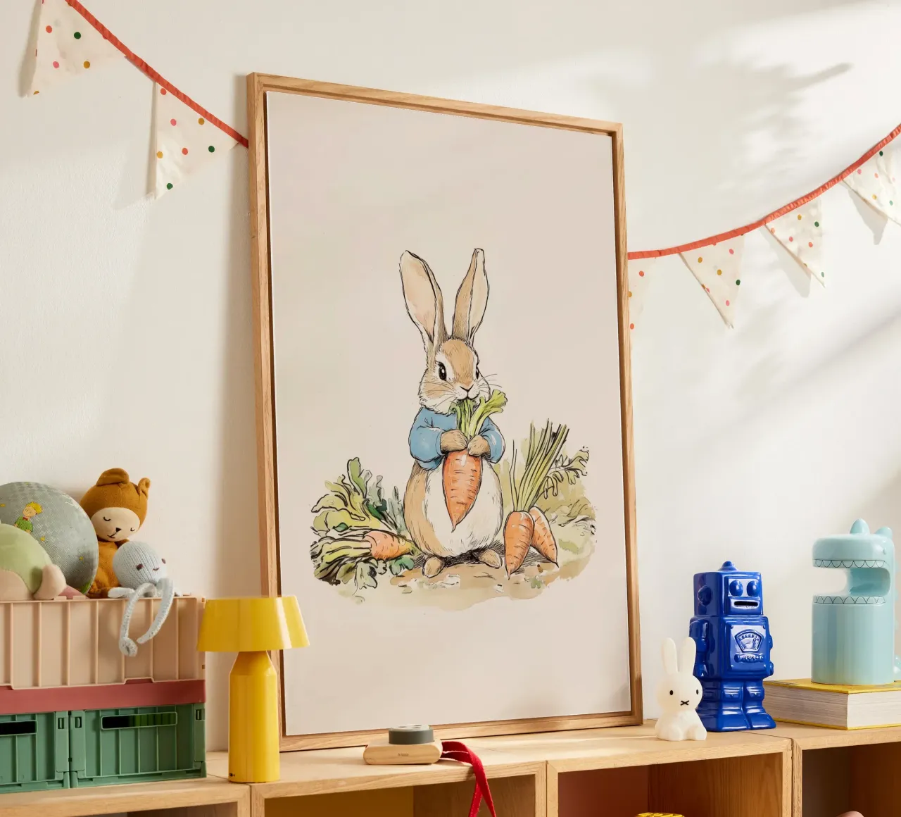 Coniglio con carote plexiglass da Melloi Art Print