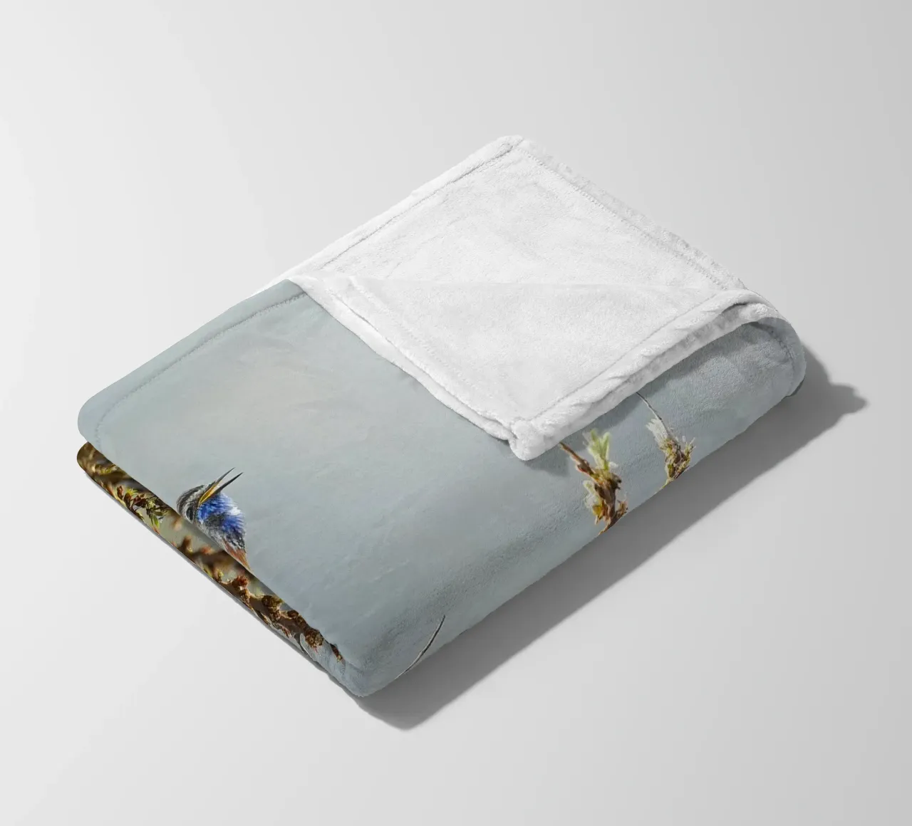 Bluethroat fleece blanket by Tom's Wildlife