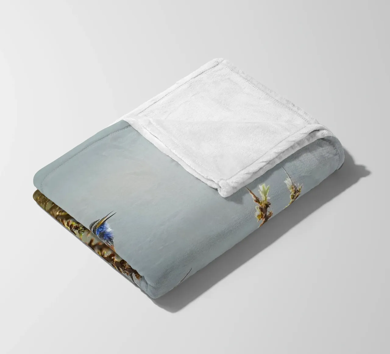 Bluethroat fleece blanket by Tom's Wildlife