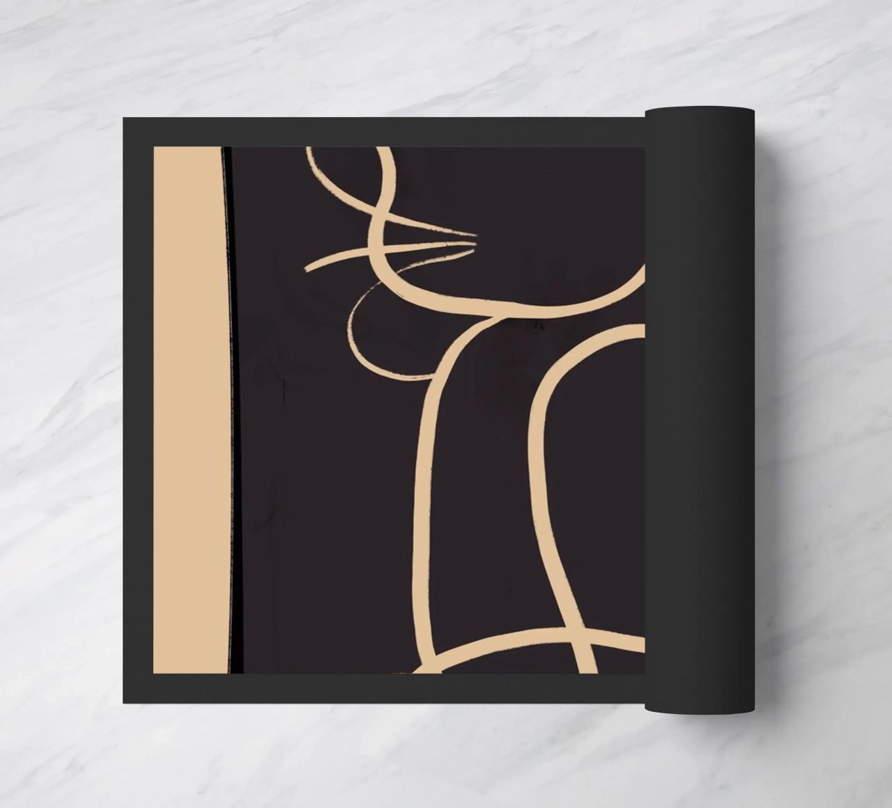 Abstract Line Art Cat doormat by ThingDesign