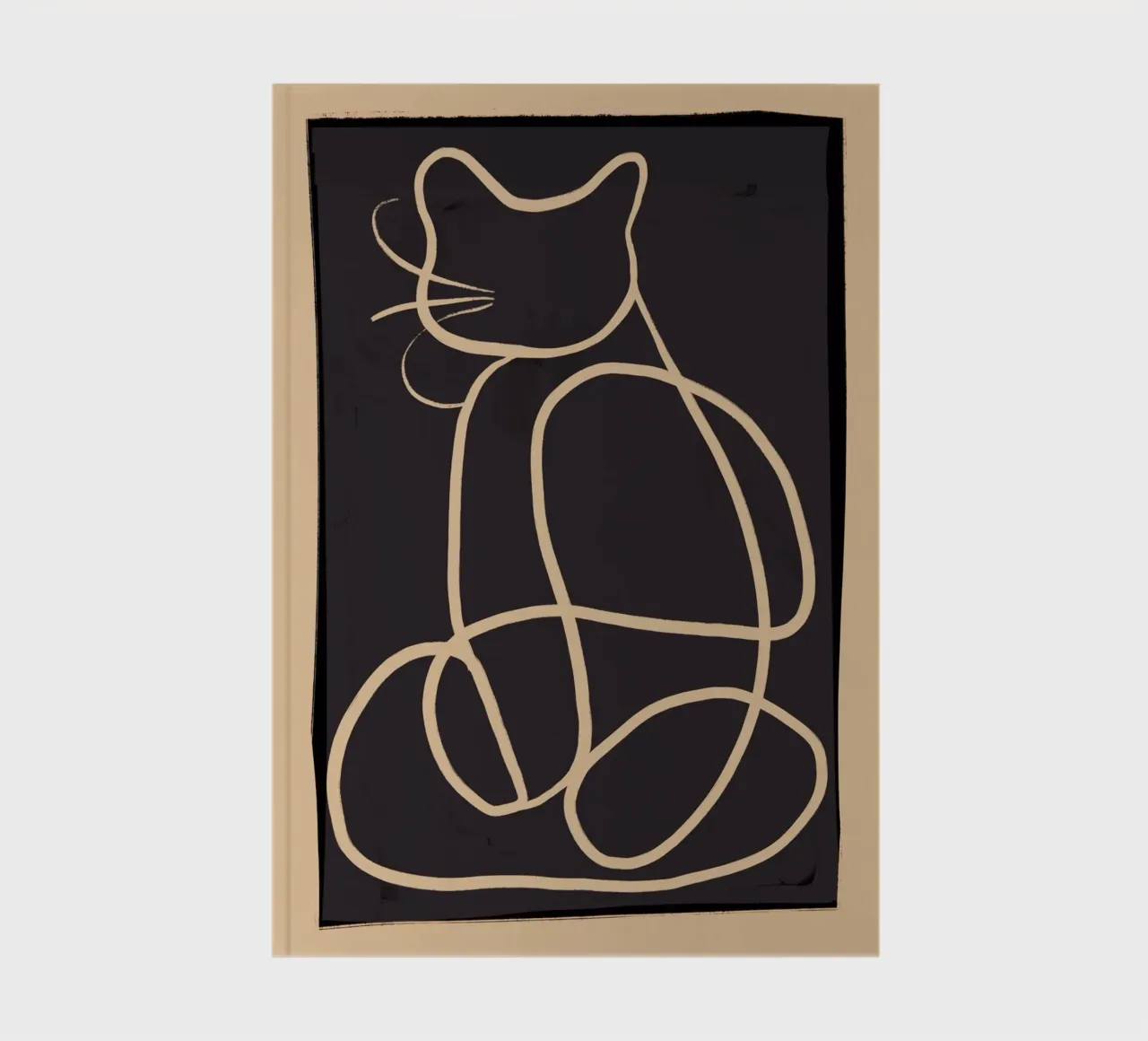 Abstrakte Linienkunst Katze Notizbuch von ThingDesign