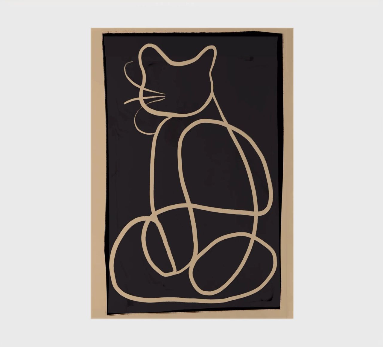 Abstract Line Art Cat notebook by ThingDesign
