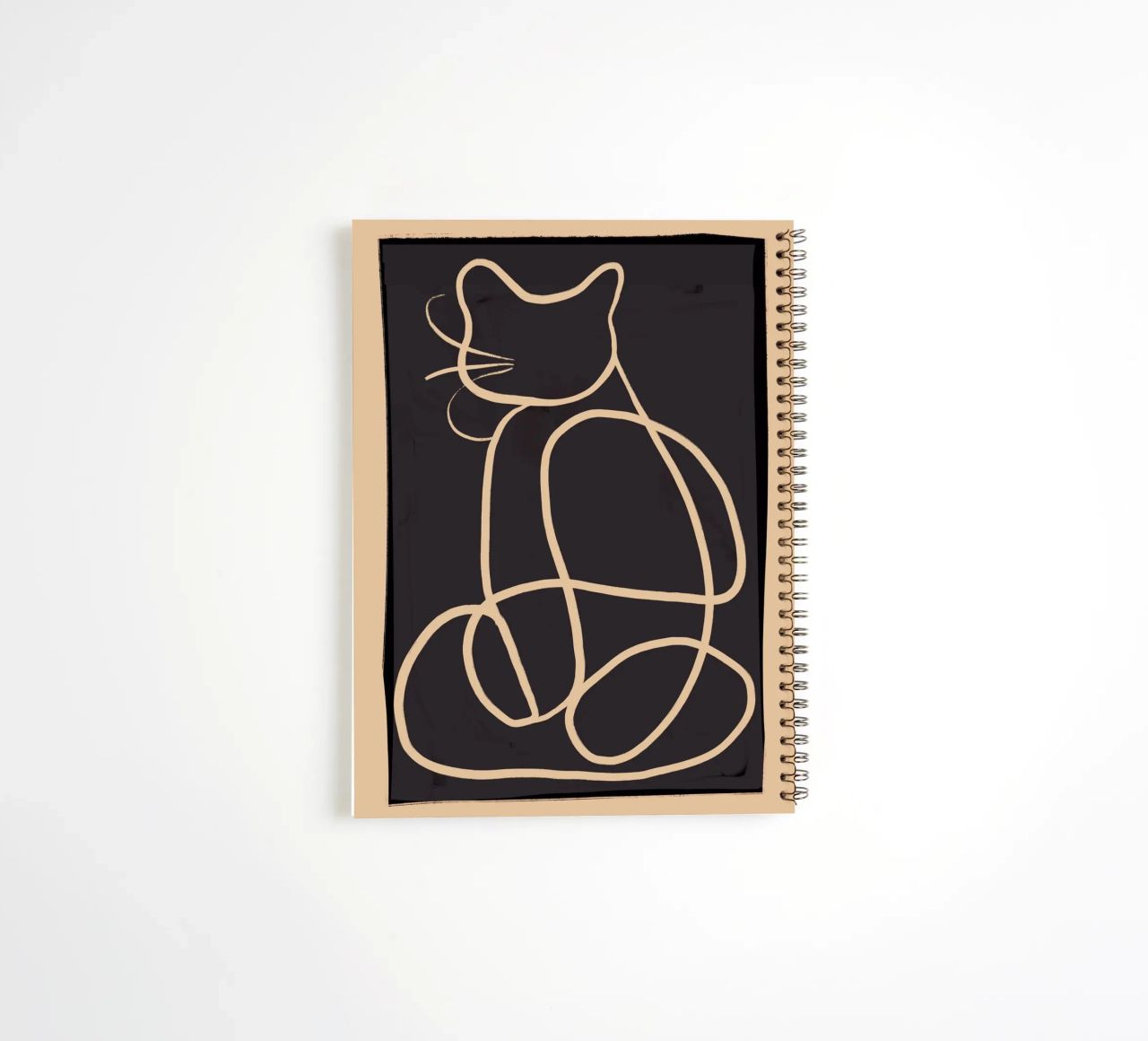 Abstract Line Art Cat spiral notebook by ThingDesign