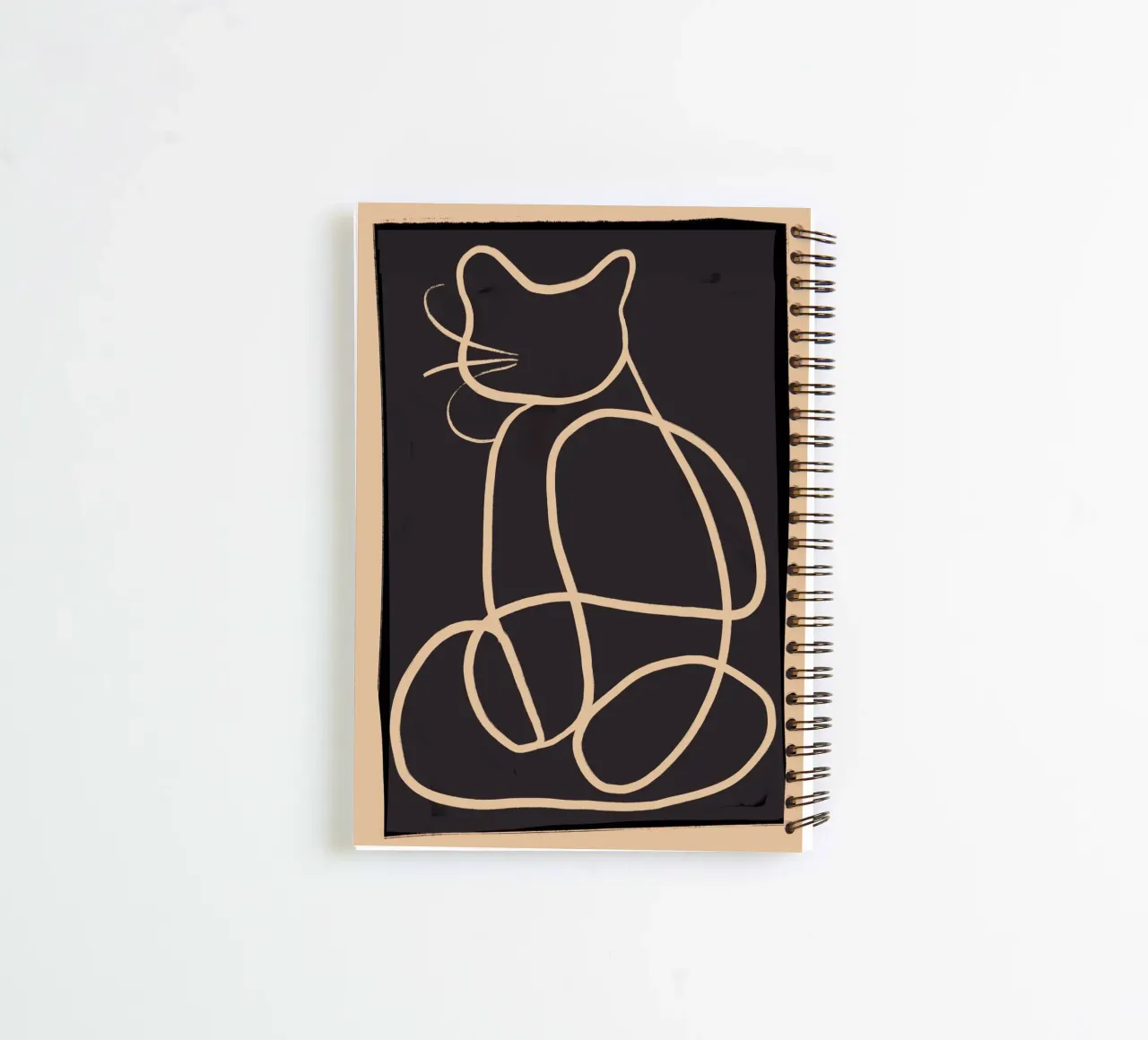 Abstract Line Art Cat spiral notebook by ThingDesign