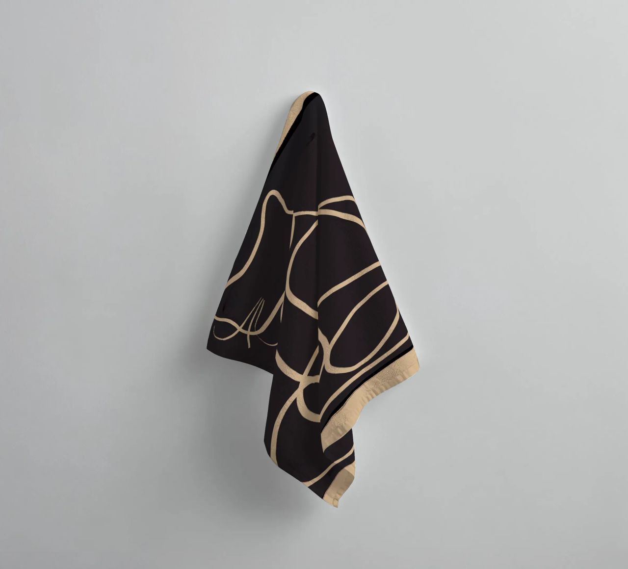 Abstract Line Art Cat towel by ThingDesign