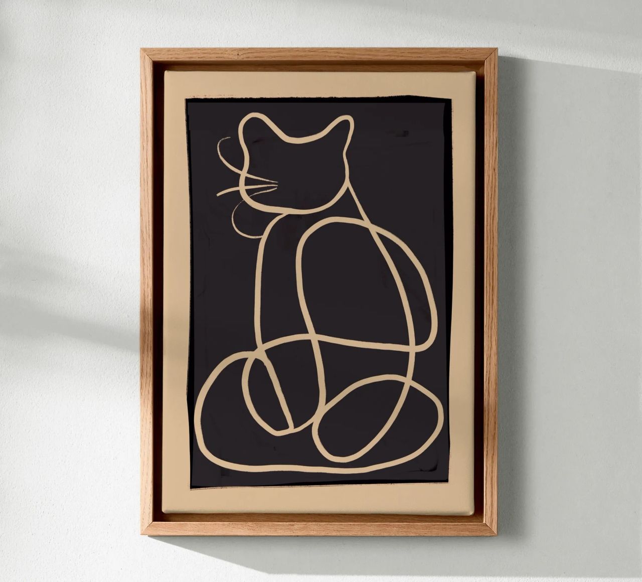 Abstract Line Art Cat canvas by ThingDesign