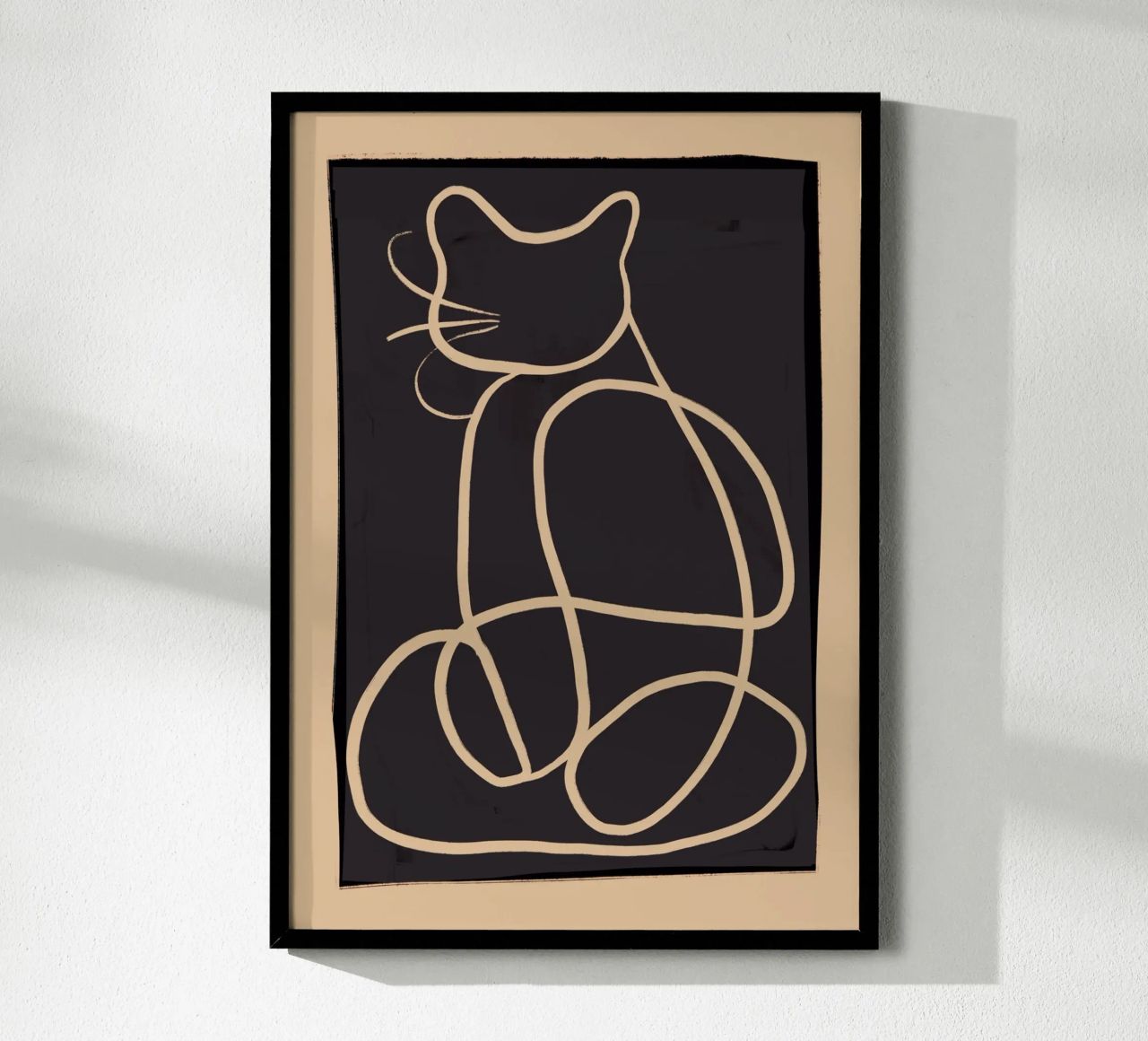 Abstract Line Art Cat poster by ThingDesign