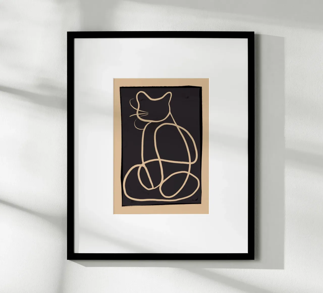 Gatto astratto Line Art carta hahnemühle da ThingDesign