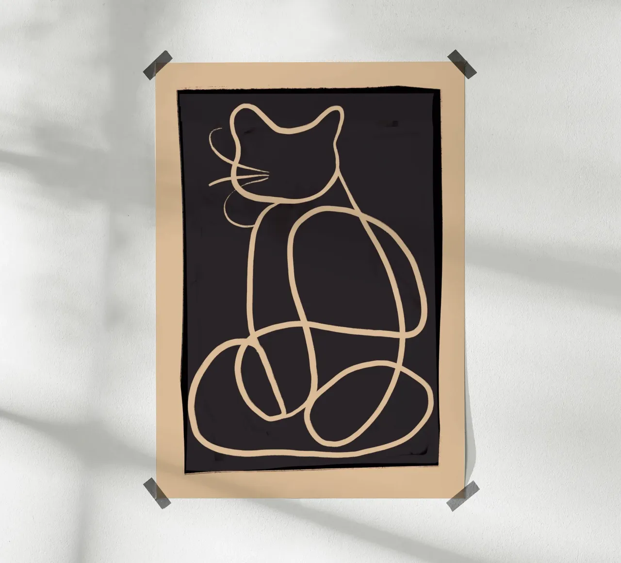 Gatto astratto Line Art carta hahnemühle da ThingDesign
