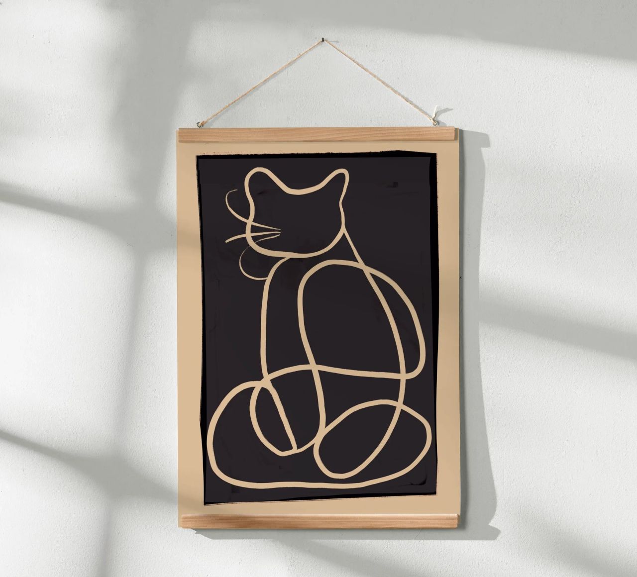 Abstract Line Art Cat poster by ThingDesign