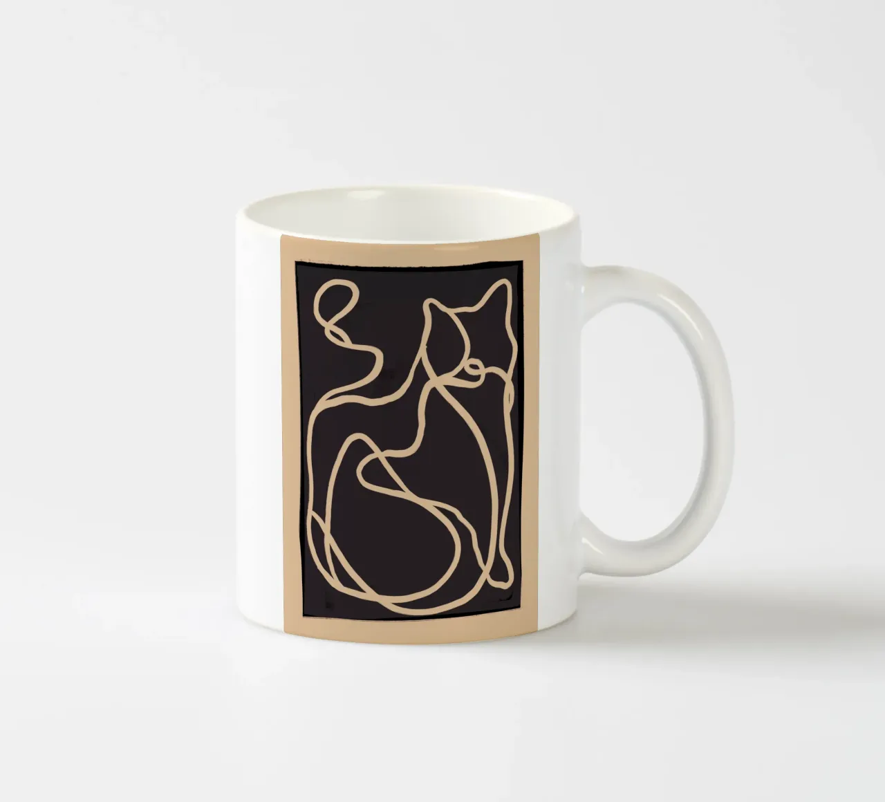 Gatto astratto Line Art 2 tazza in ceramica da ThingDesign