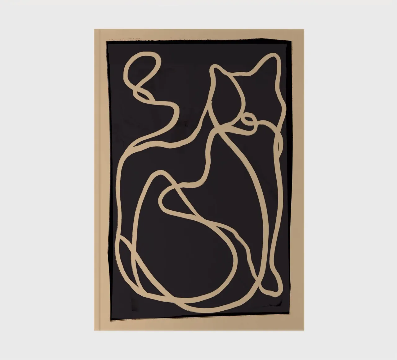 Abstract Line Art Cat 2 notebook by ThingDesign