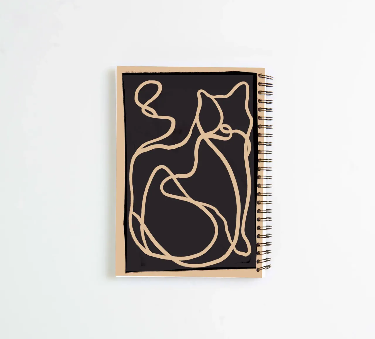 Abstract Line Art Cat 2 spiral notebook by ThingDesign